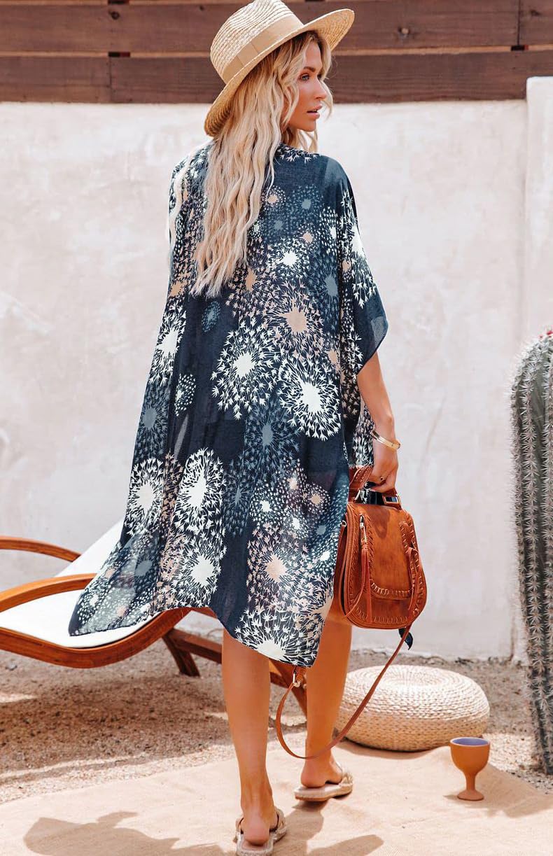 Chicallure Women's Lightweight Summer Kimono Cardigan - Beach Cover Up, Open Front Swimsuit Cover, Casual Loose Shirt for Pool, Vacation & Boho Outfits