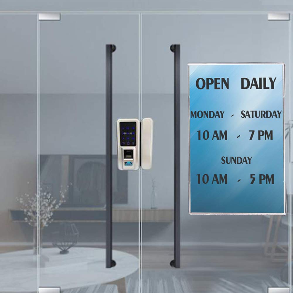 8.5 x 11 Clear Acrylic Wall Mount Sign Holders with Strong Tape Adhesive - 8 Pack for Office, Home, Store & Restaurant - Perfect for Menu Boards, Flyers, Notices and Promotional Displays