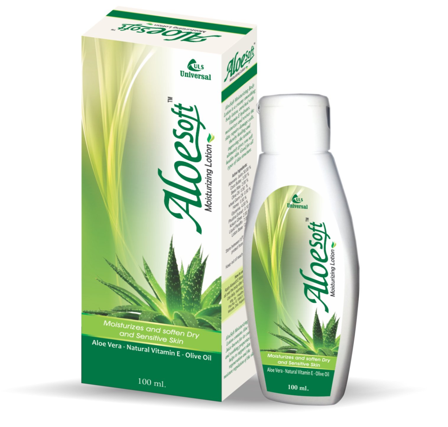 ALOESOFT Moisturizing Body Lotion for Dry Skin - 100ml (Pack of 3) | Hydrating & Nourishing Aloe Vera Lotion for Daily Skin Care & After Sun Relief