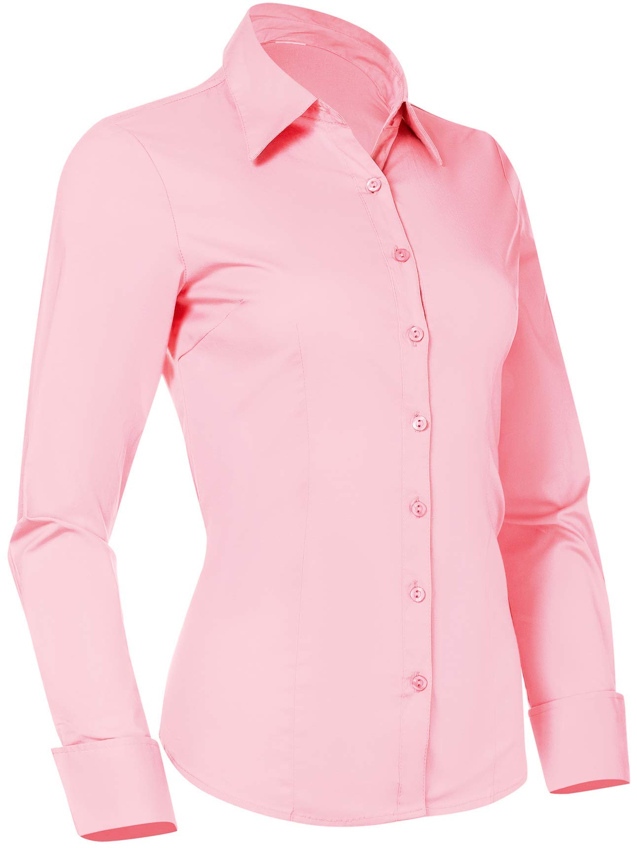 PIER 17 Women's Button Down Shirts - Slim Fit Long Sleeve Tailored Office Blouse for Professional Workwear | Perfect for Business Meetings, Office Work & Formal Occasions