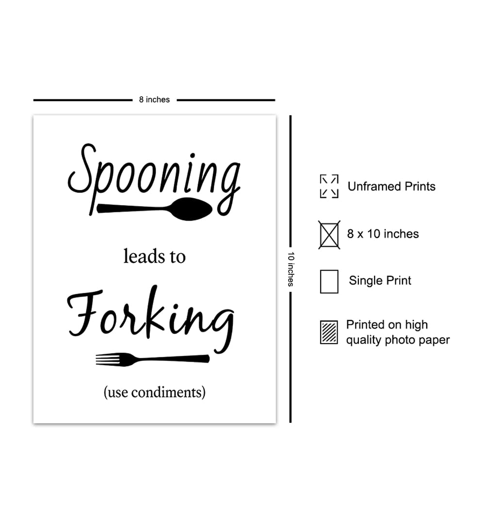 Funny Kitchen Decor & Wall Art - Unique Cafe & Dining Room Decorations - Perfect Gift for Home & Restaurant Use