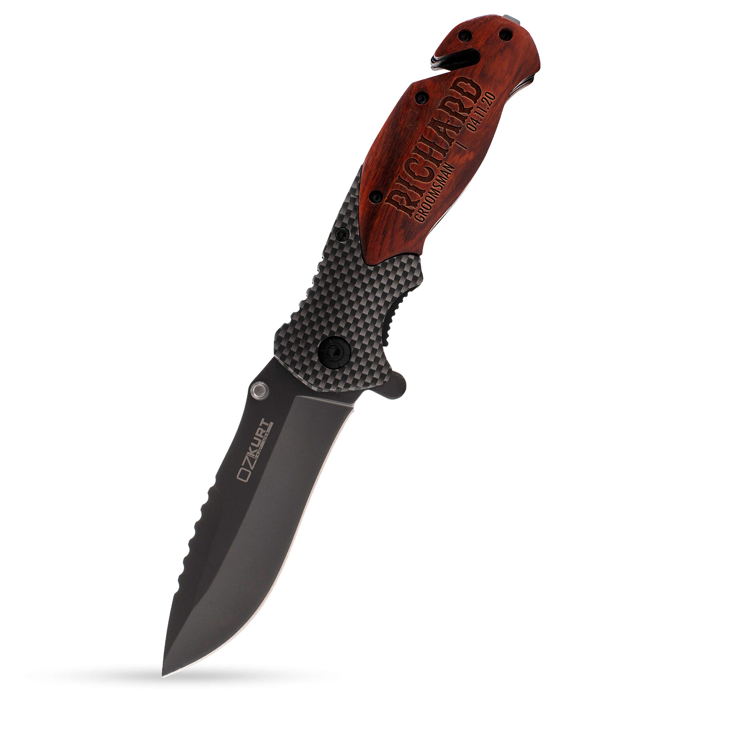 Personalized Groomsmen Pocket Knife Set of 6 - Custom Engraved with Name, Title & Date - Unique Groomsman Gift for Wedding - Perfect for Best Man, Ushers & Bridal Party - Great for Outdoor Adventures, Camping & Everyday Carry