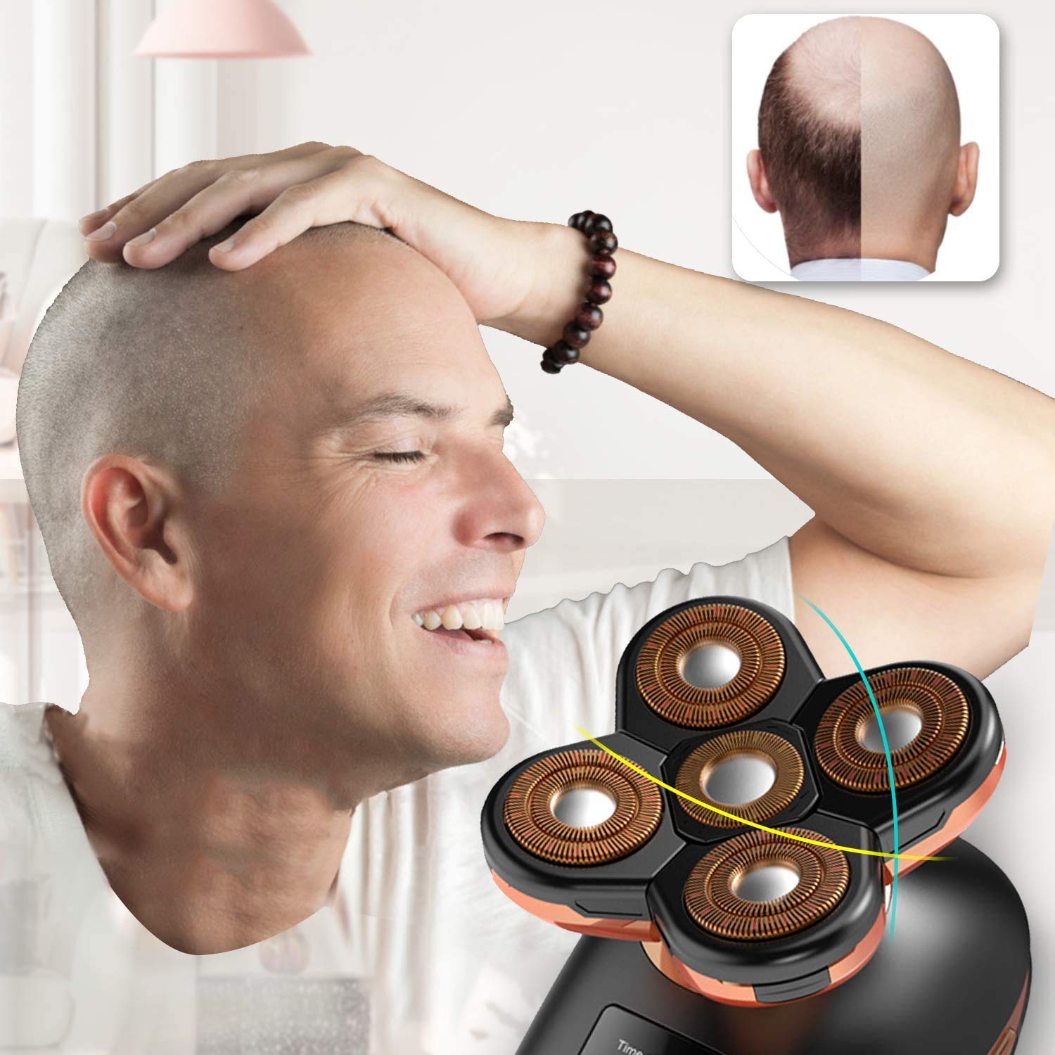 5D Floating Electric Razor for Men - USB Rechargeable Wet/Dry Shaver with Beard Trimmer, LED Display & Grooming Kit | Perfect for Travel, Home Use & Bald Head Shaving