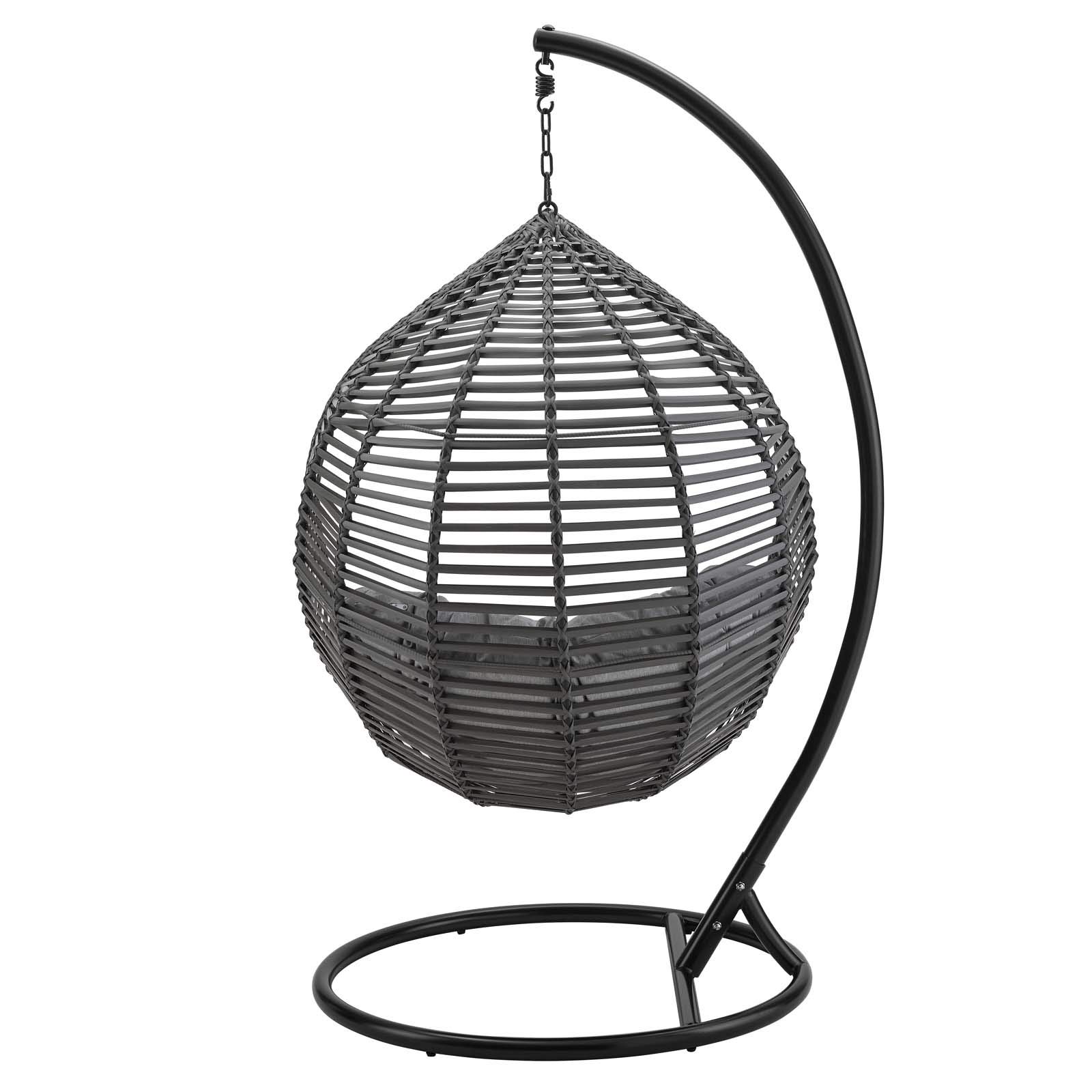 Modern Outdoor Patio Swing Chair - Durable Steel Frame with Comfortable Fabric Cushions, Gray - Perfect for Garden, Backyard, Poolside & Relaxation