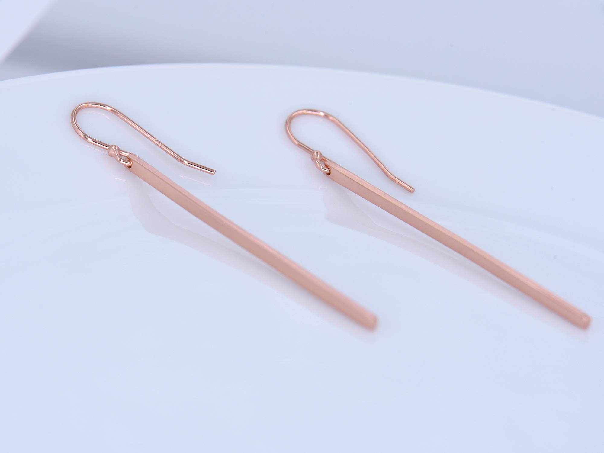 18K Gold Plated Sterling Silver Bar Drop Earrings for Women - Elegant Minimalist Dangle Earrings for Everyday Wear, Parties & Special Occasions