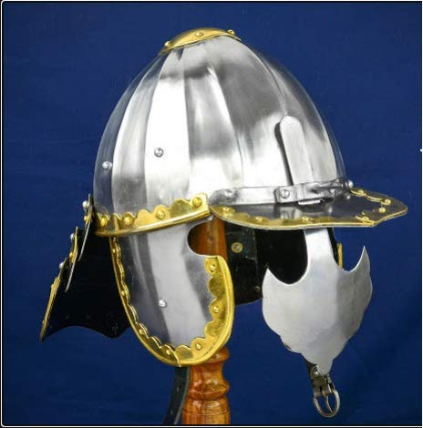 Polish Winged Hussar Helmet - 16 Gauge Steel Medieval Knight Armor for Cosplay, Renaissance Fairs & Historical Reenactments