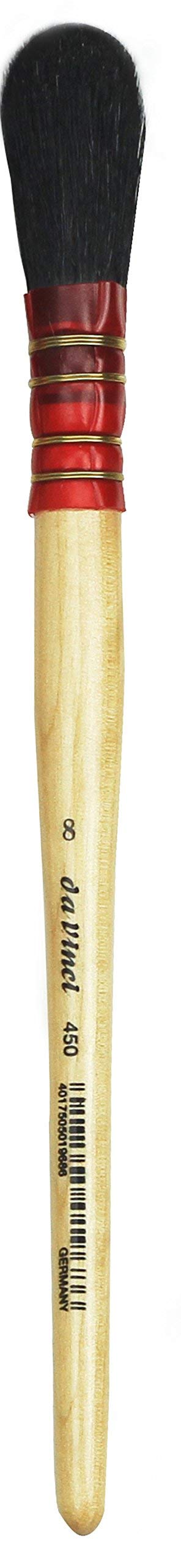 Da Vinci Gilding Series 450 Gilder Duster Brush - Round Oval Black Goat Hair with Wood Handle, Size 8 (450-8) - Perfect for Gilding, Calligraphy & Fine Art Projects