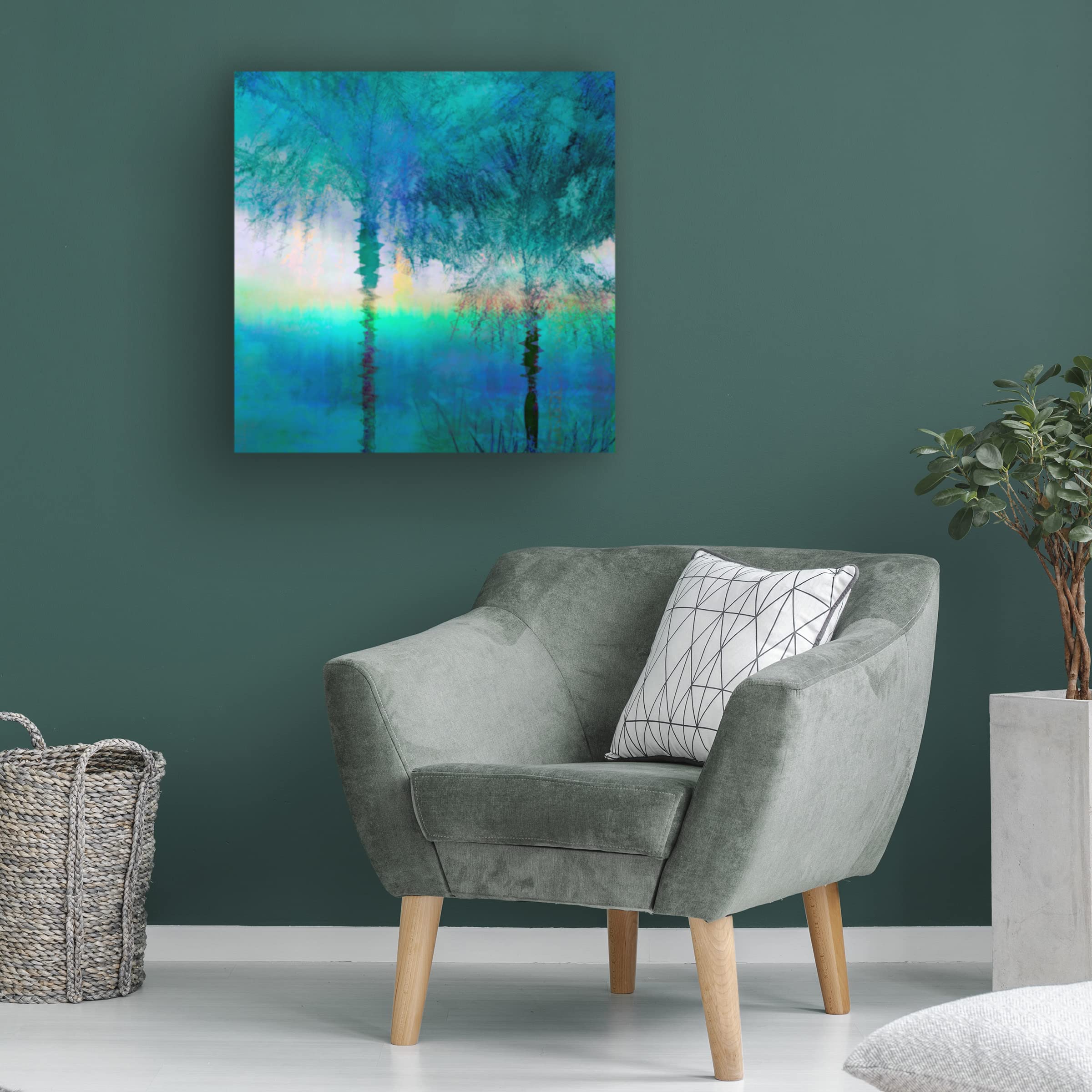 Trademark Fine Art 'Palmae Square IV' Canvas Wall Art by Melinda Bradshaw - Tropical Botanical Painting for Living Room, Bedroom & Office Decor
