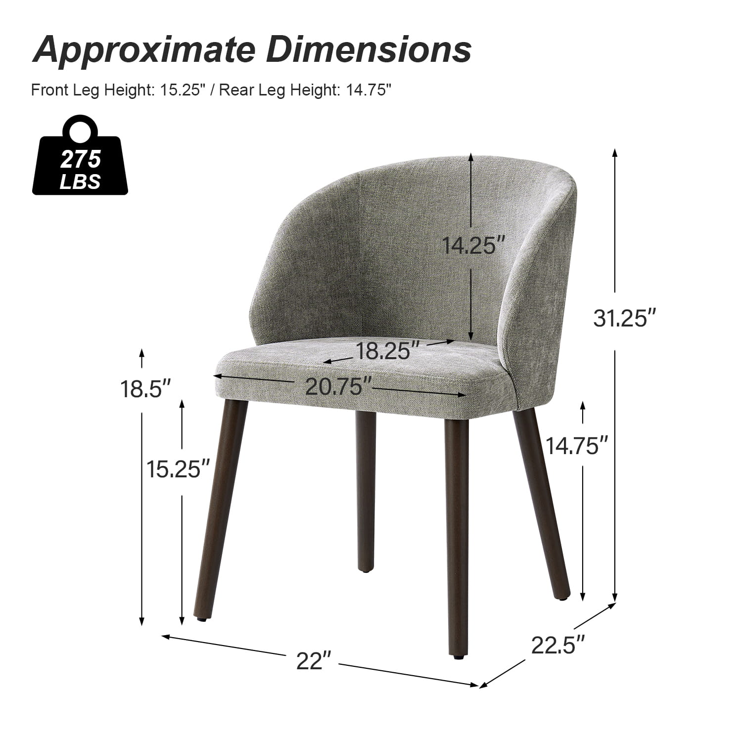 Anndi Dining Chair Set of 2/4/6 - Ergonomic Comfort, Solid Wood Legs, Modern Kitchen & Dining Room Furniture for Home & Restaurant Use