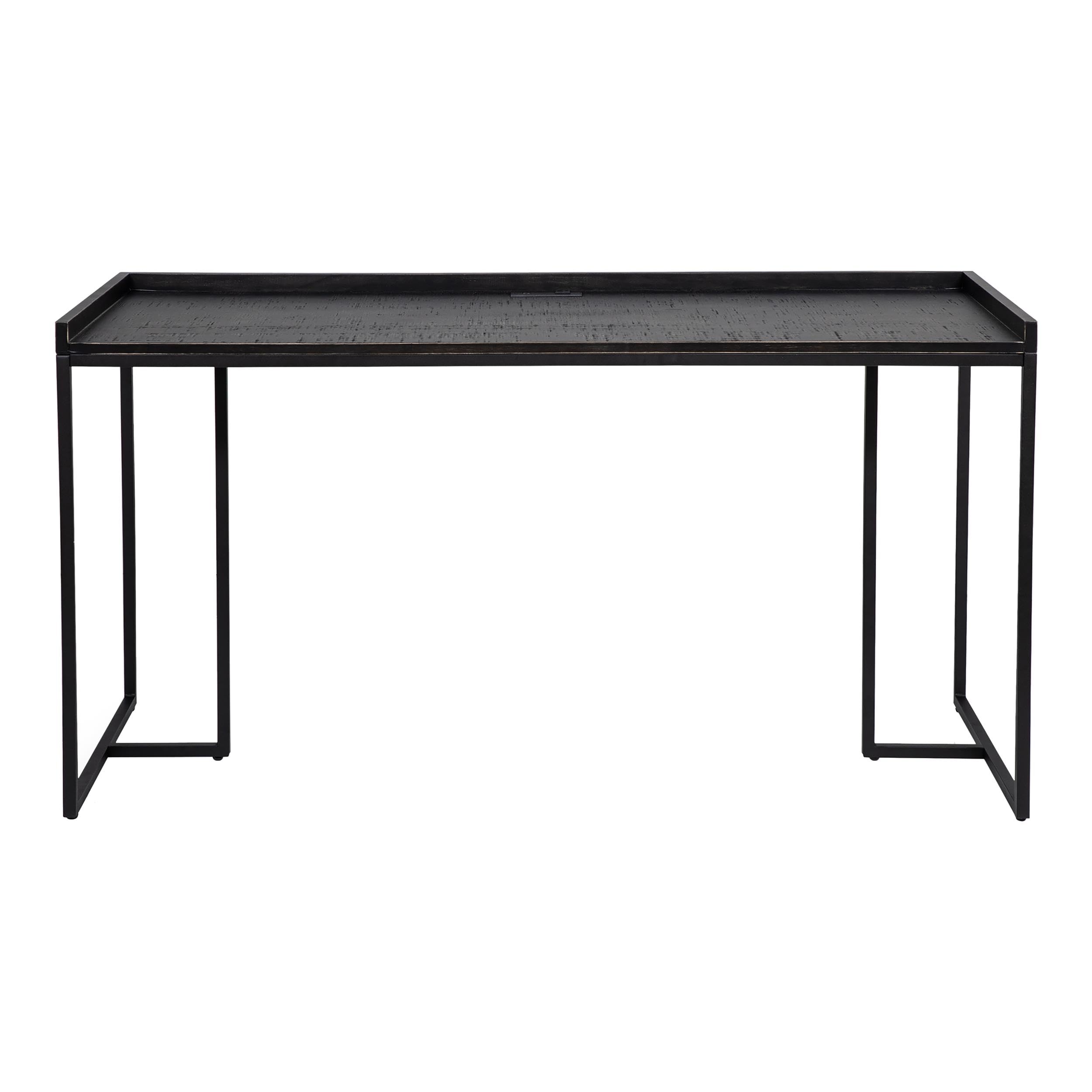 Timor Modern Wood Computer Desk with USB Port - Black Home Office Desk for Work, Study & Gaming | Space-Saving Design for Small Rooms & Apartments