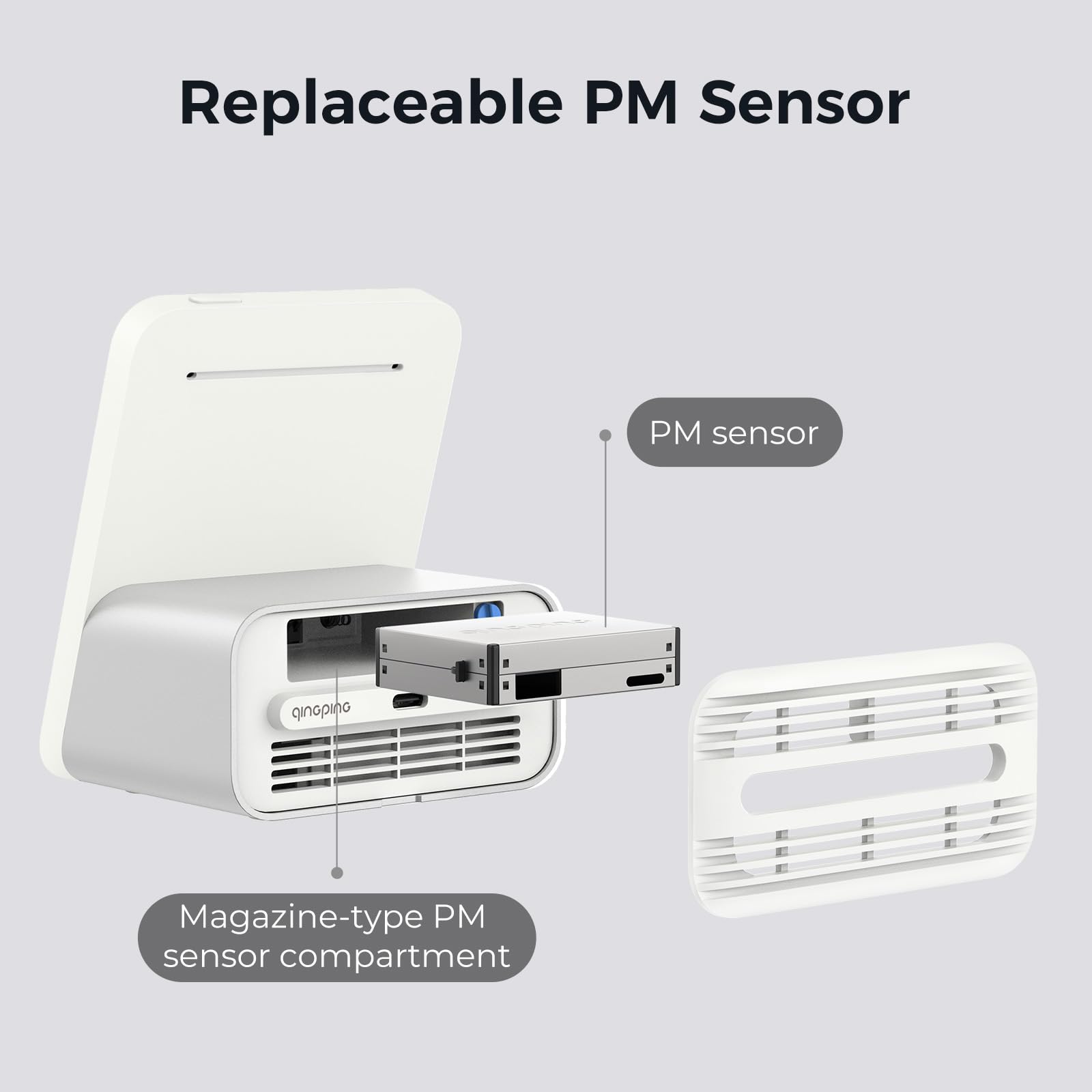 Qingping Air Quality Monitor Gen 2 - Indoor PM2.5 CO2 PM10 Noise Temp Humidity Detector with Alarm Clock | Smart Home & Bedroom Air Tester for Healthier Living & Baby Nursery Safety