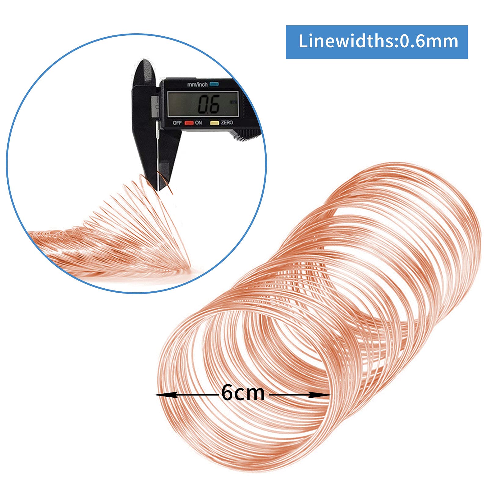 300 Loops Jewelry Wire Memory Beading Wire for Bracelet Making - Rose Gold Jewelry Beading Wire, Memory Steel Wire for DIY Jewelry, Crafts, Art Creation (Perfect for Bracelets, Necklaces & Handmade Gifts)