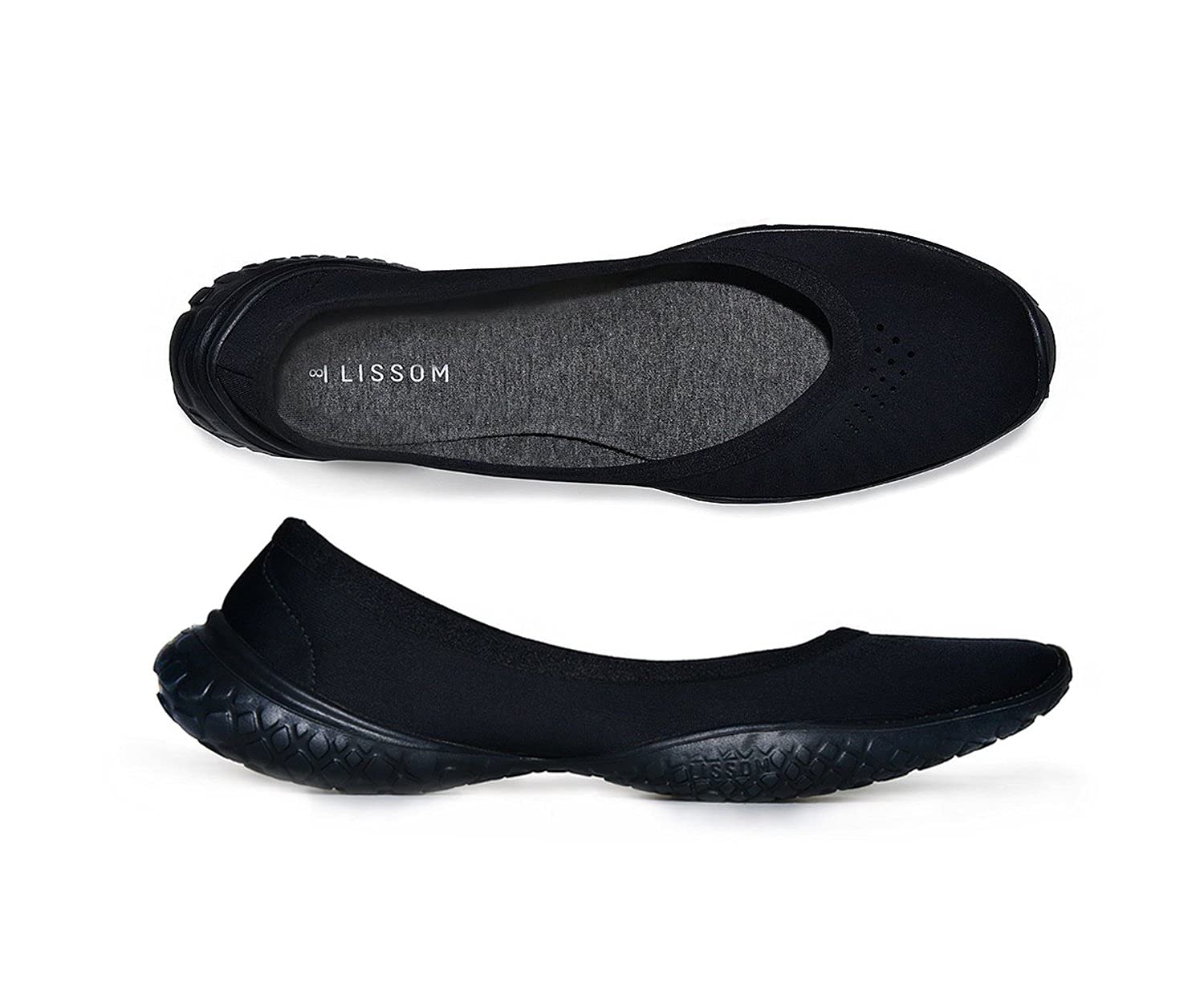 LISSOM Women's Ballet Flats - Lightweight Slip-On Comfort Shoes, Stretchy & Washable for All Day Wear - Perfect for Work, Travel, and Casual Outfits