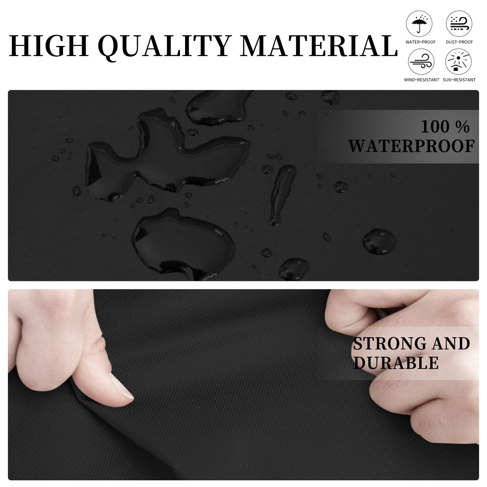 Waterproof Outdoor Sectional Sofa Cover - Heavy Duty V-Shaped Patio Furniture Cover with Air Vents (89