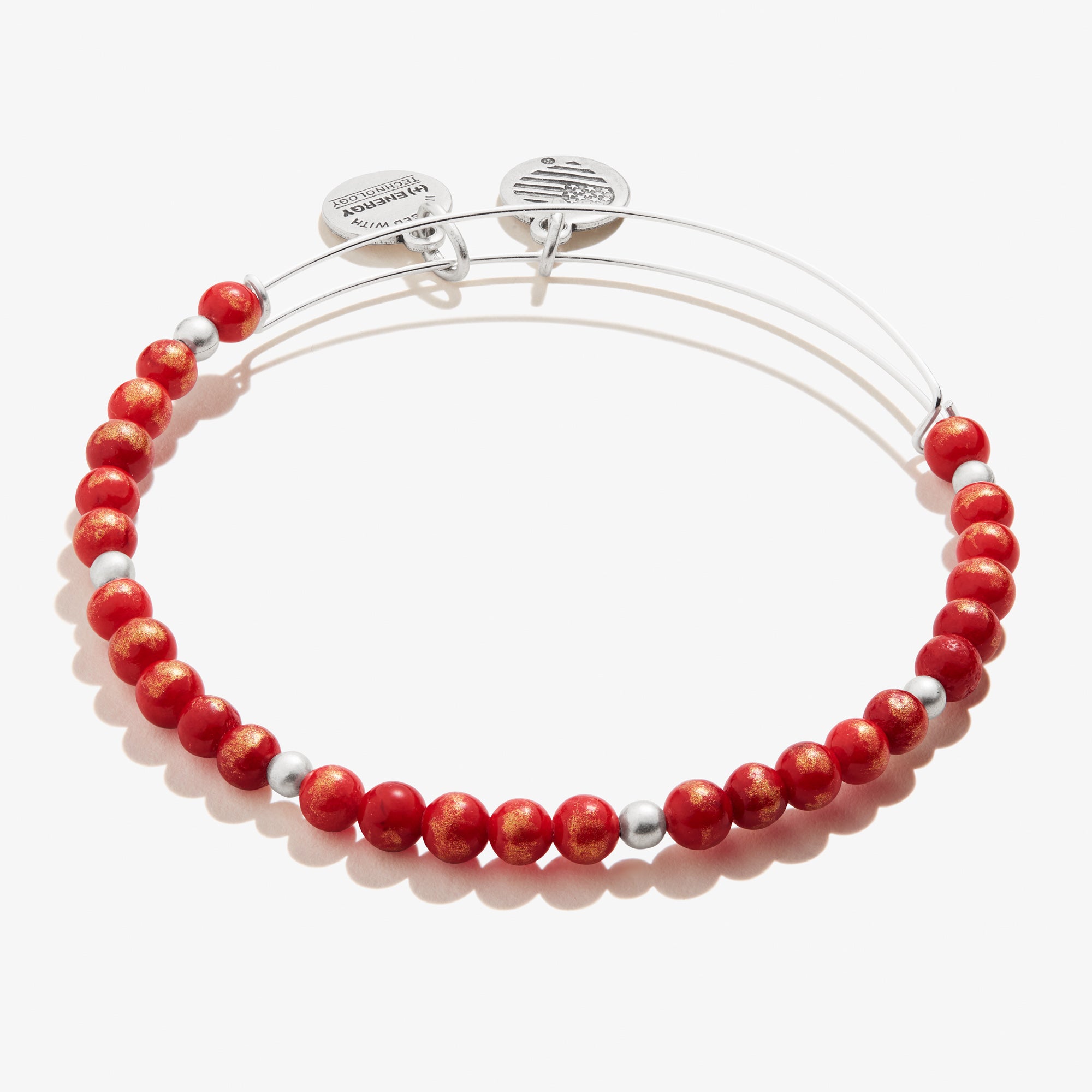 Vintage Americana Grateful Beaded Bracelet - Red Handmade Boho Charm Bangle for Women, Perfect for Festivals, Boho Chic Outfits and Spiritual Gifts
