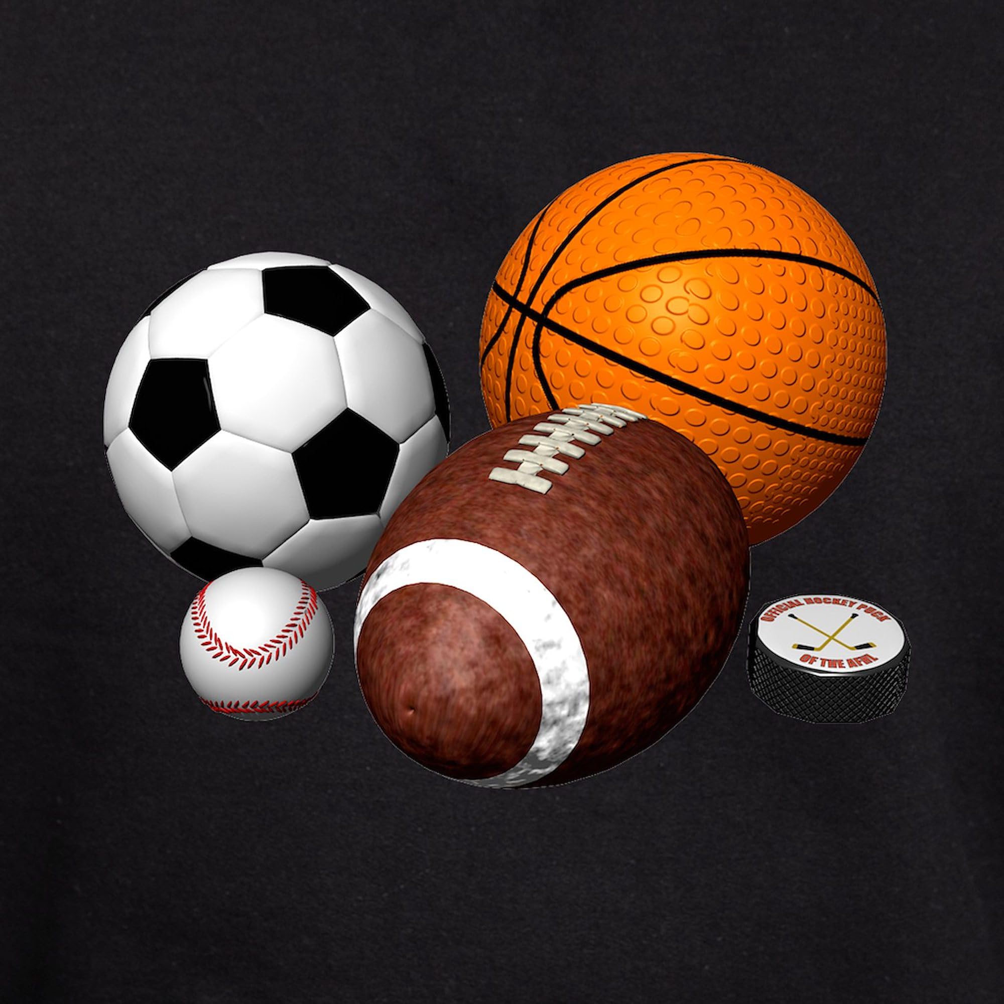 Men's Dark Regular Fit Sports Balls Hoodie - Comfortable Pullover Sweatshirt for Casual Wear, Gym & Outdoor Activities | CafePress