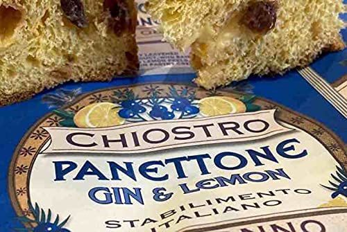 Chiostro Di Saronno Panettone Rustic Hand Wrapped (Gin & Lemon Flavor) - Italian Christmas Cake Gift for Holiday Parties & Gourmet Dessert Lovers
