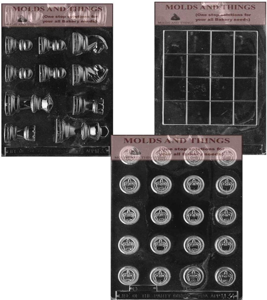 Premium Chess & Checker Board Chocolate Candy Mold Set with Chess Pieces - DIY Candy Making Kit for Baking, Gifts & Party Favors - Includes Step-by-Step Instructions