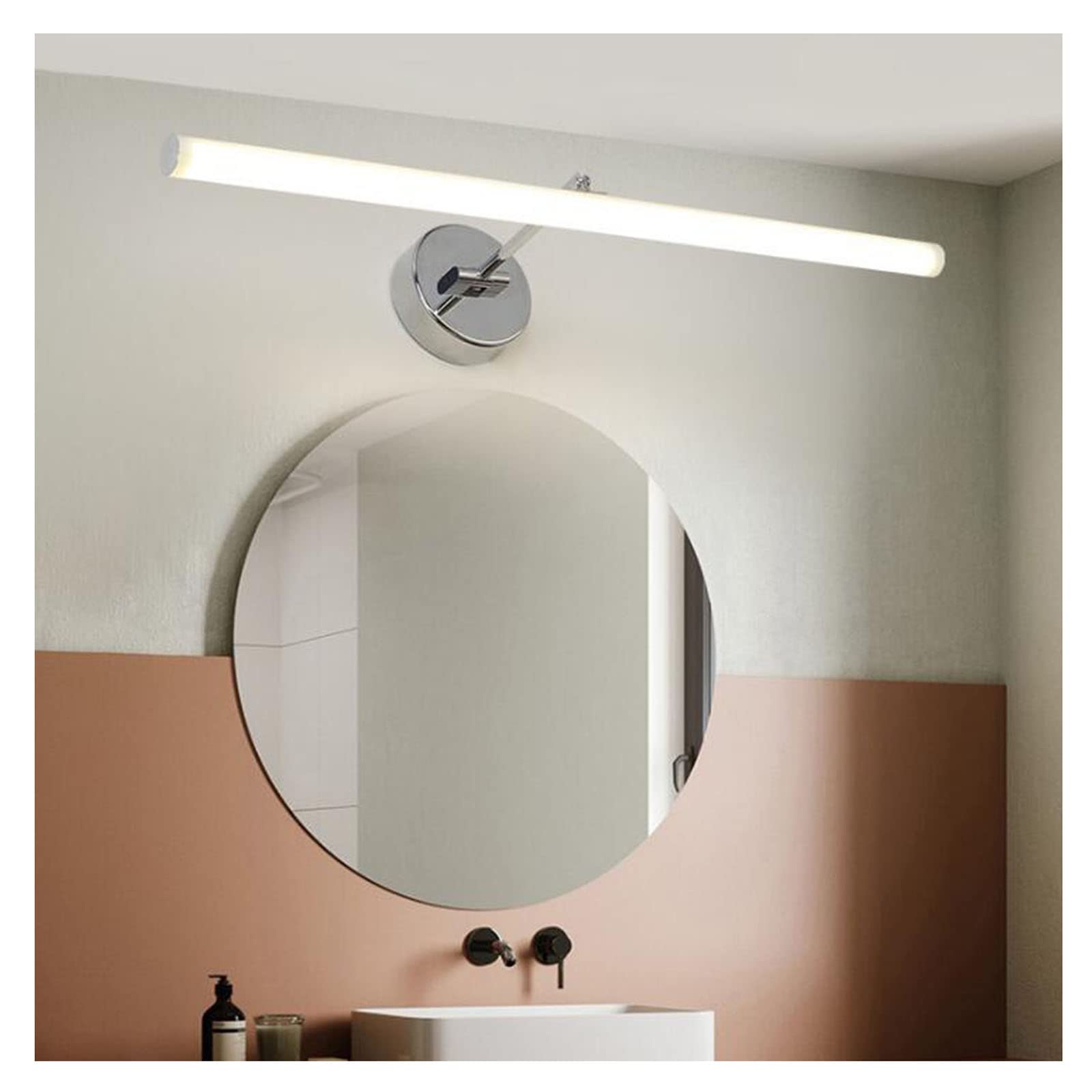 Modern LED Bathroom Vanity Light - 60cm Waterproof Anti-Fog Mirror Front Light with Warm White Lighting | Stainless Steel Makeup Lamp for Bathroom, Powder Room & Dressing Area | Splash-Proof Wall Mounted Lighting Fixture