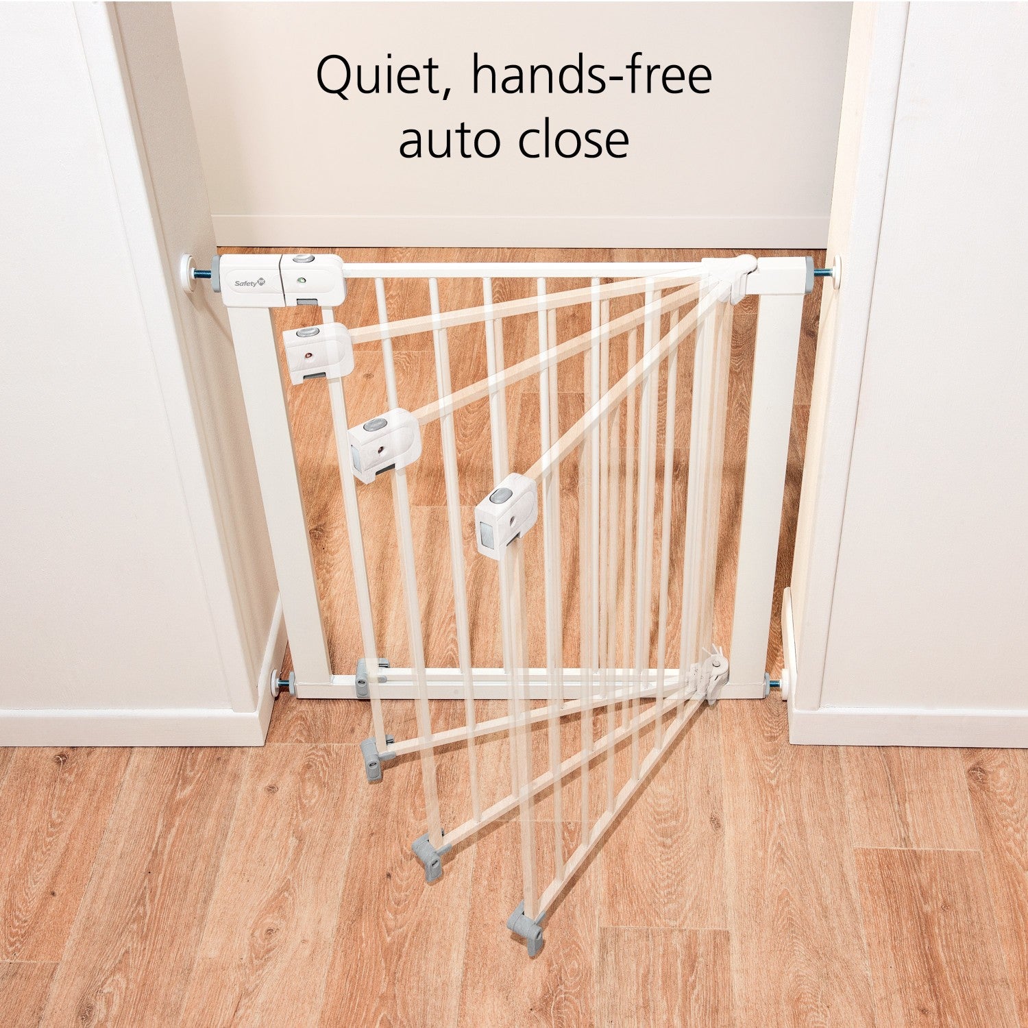 Safety 1st Easy Install Auto Close Baby Gate - Child Proof Stair & Door Barrier for Home Safety (White) - Perfect for Stairs, Hallways & Room Separation