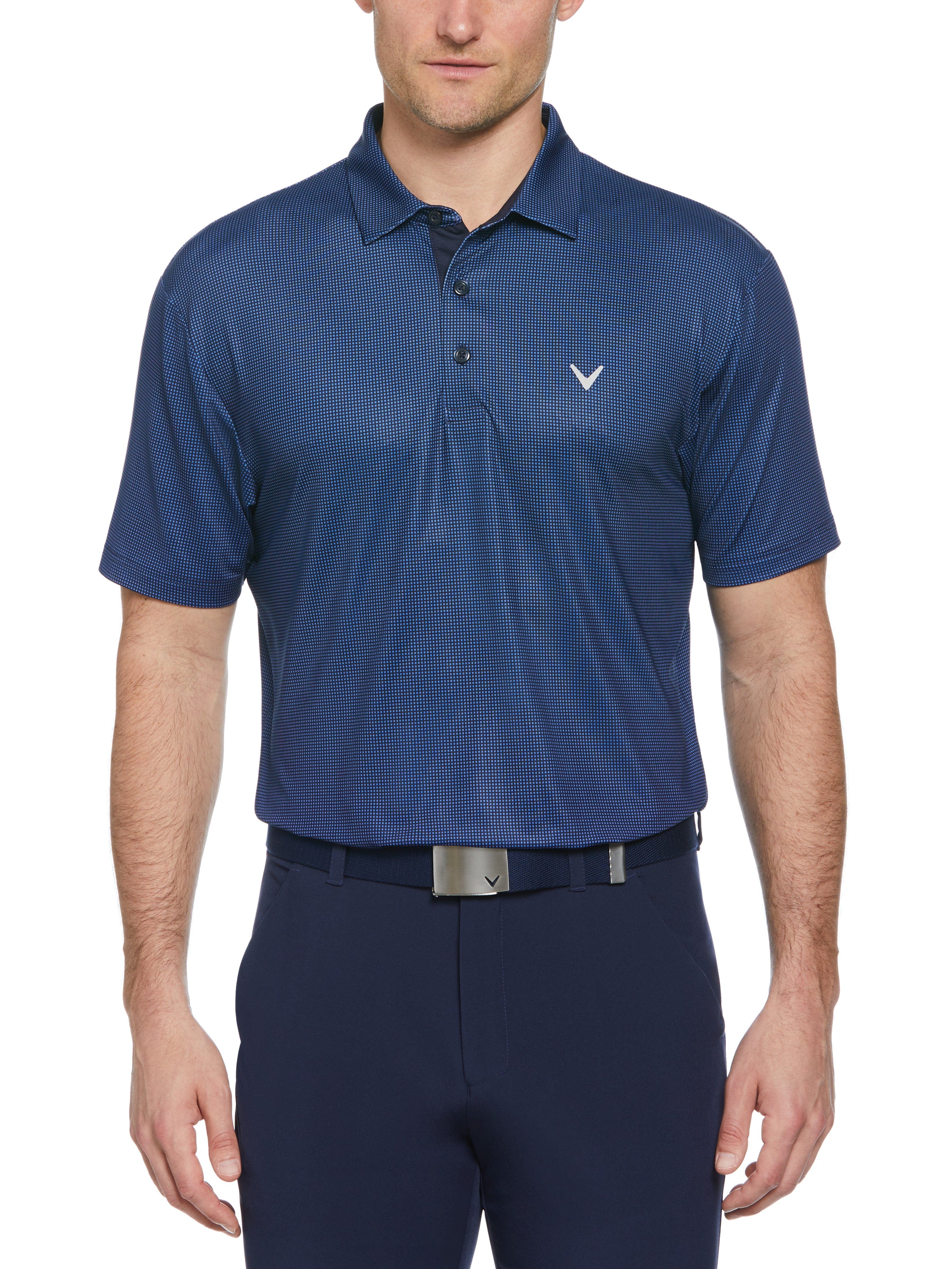 Men's Gingham Print Golf Polo Shirt - Breathable Performance Tee for Golf, Tennis & Casual Wear | Moisture-Wicking & UV Protection