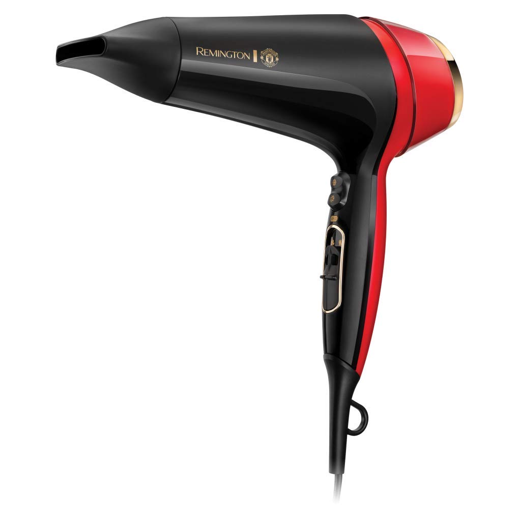 Remington Manchester United Thermacare Pro 2400 Ionic Hair Dryer with Adjustable Heat & Speed Settings | Includes Storage Bag | Perfect for Home Use, Travel & Salon Styling