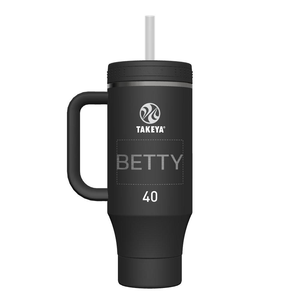 40 oz Custom Straw Tumbler with Handle - Insulated Stainless Steel Water Bottle for Hot & Cold Drinks - Perfect for Gym, Office, Travel & Outdoor Activities