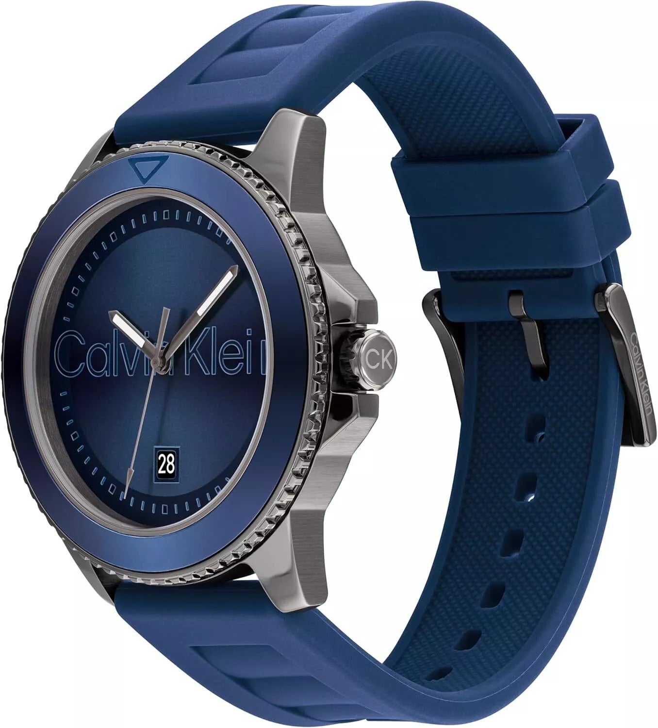 Calvin Klein Aqueous Blue Analog Silicone Watch 25200384 for Men - Stylish & Water-Resistant for Everyday Wear, Work & Casual Outfits