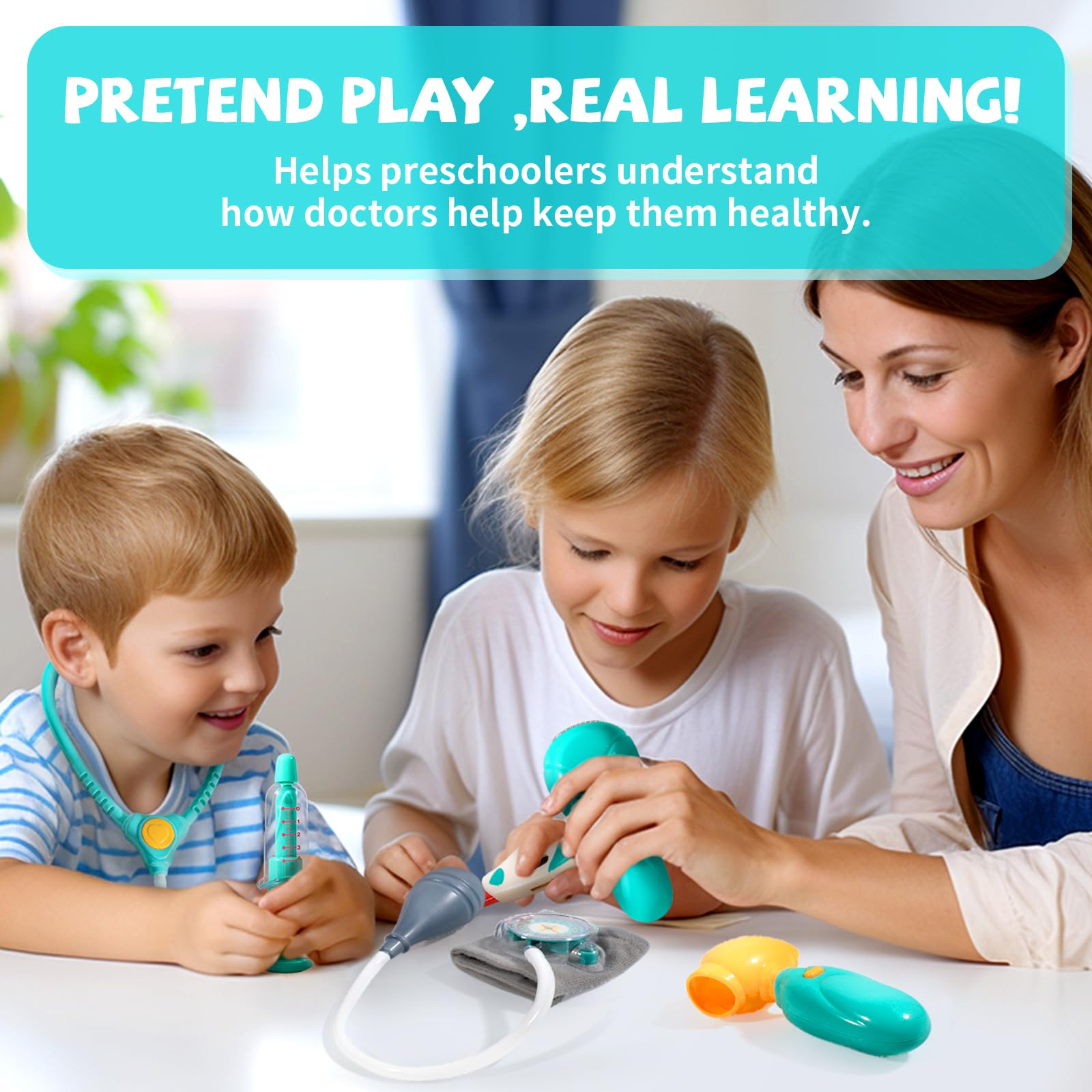 **Best Doctor Kit for Toddlers 3-5 Years - Pretend Play Medical Set with Stethoscope, Blood Pressure Cuff & Carrying Bag - Educational Dress Up Toys for Kids - Perfect for Preschool, Role Play & Birthday Gifts**
