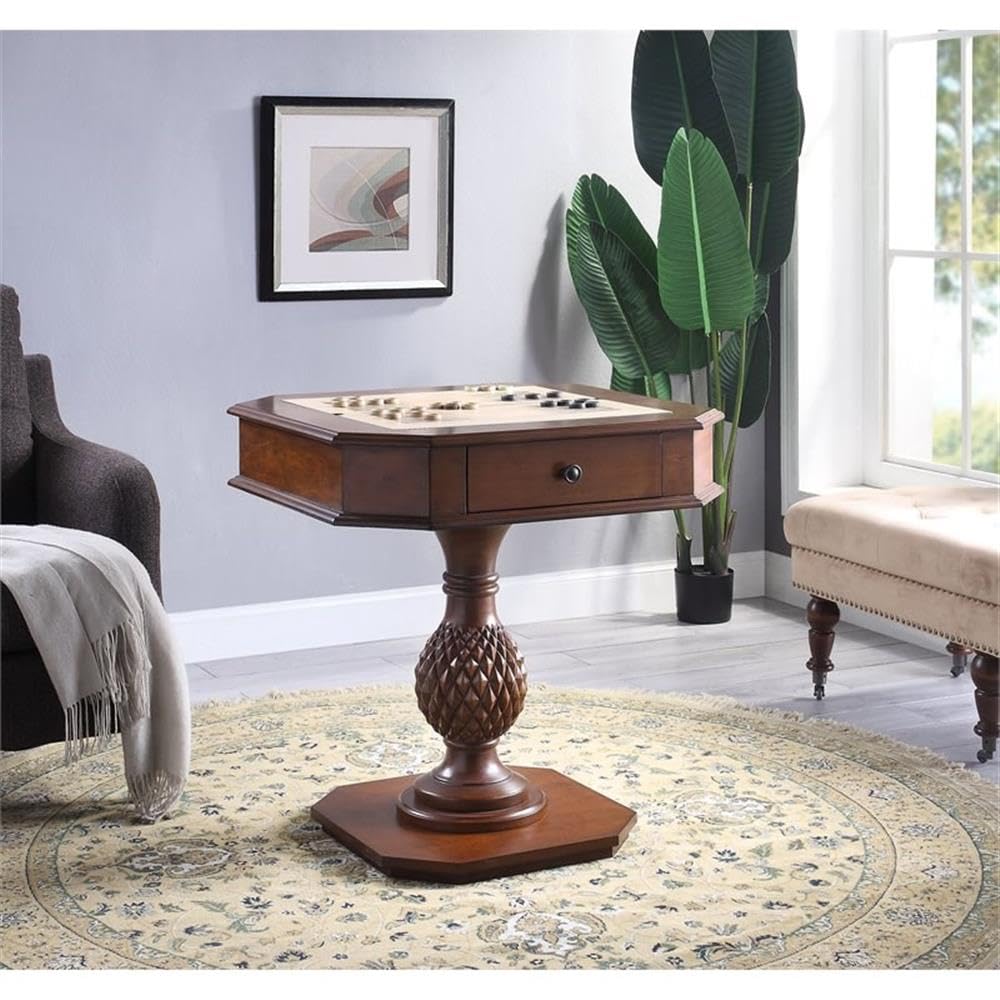 Acme Bishop II Premium Cherry Wood Game Table - Perfect for Poker, Board Games & Family Game Nights