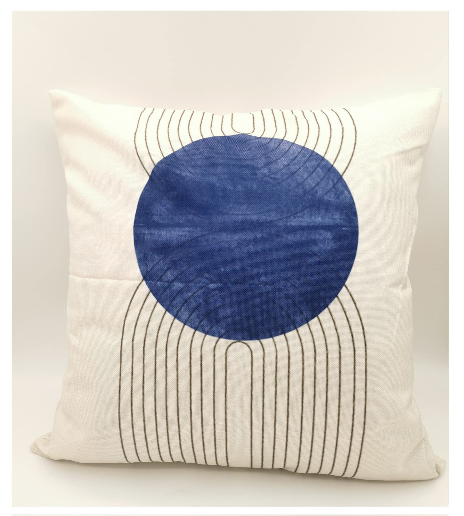 Blue Arch Throw Pillow Covers 18x18 Inch - Modern Dark Line Square Cushion Covers for Sofa, Bed & Home Decor - Soft Decorative Pillow Protectors for Living Room, Bedroom & Dorm