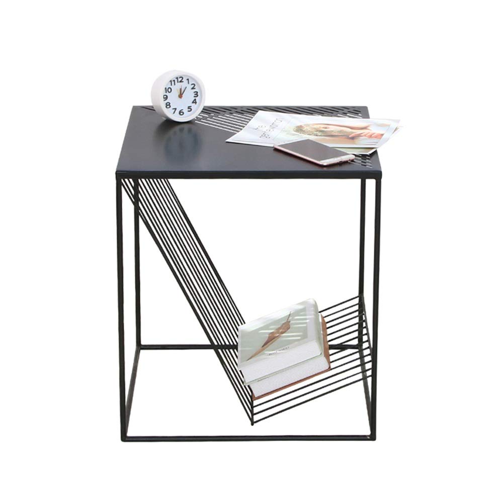 Wrought Iron Square Coffee Table - Black Outdoor Nesting Side Table with Plant Stand | Perfect for Patio, Garden, and Living Room Decor