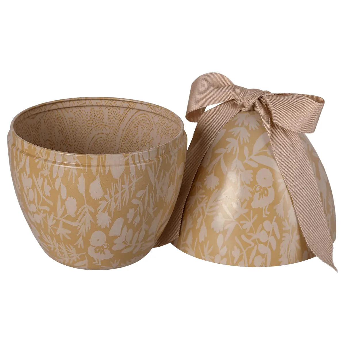 Maileg Easter Egg - Pale Cream & Yellow Decorative Easter Egg for Home Decor, Easter Basket Fillers, and Spring Table Centerpieces