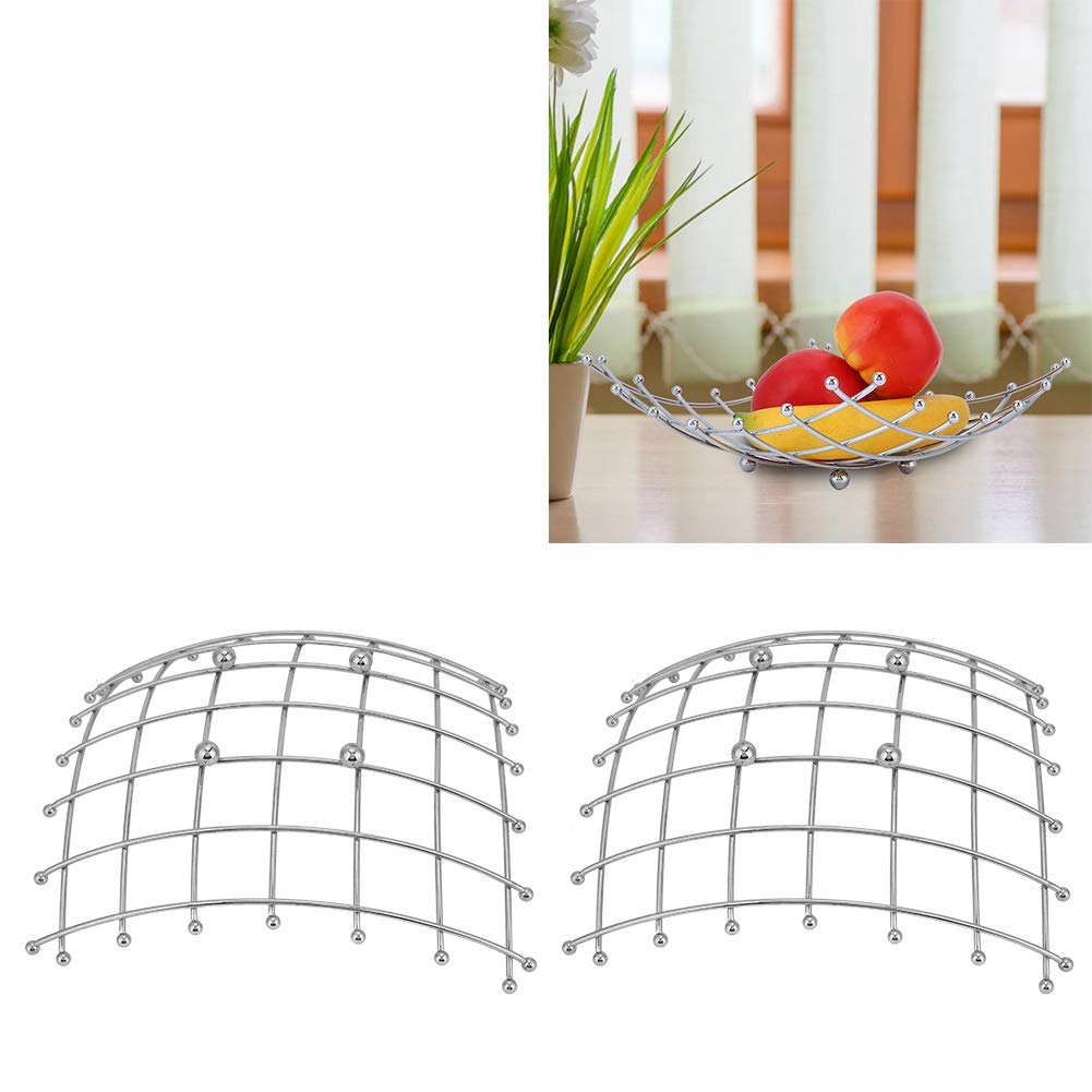 2-Pack Stainless Steel Fruit Bowl Set - Shallow Hollow Carved Design for Fruits, Vegetables, Eggs & Snacks | Perfect for Kitchen Counter, Dining Table & Party Serving