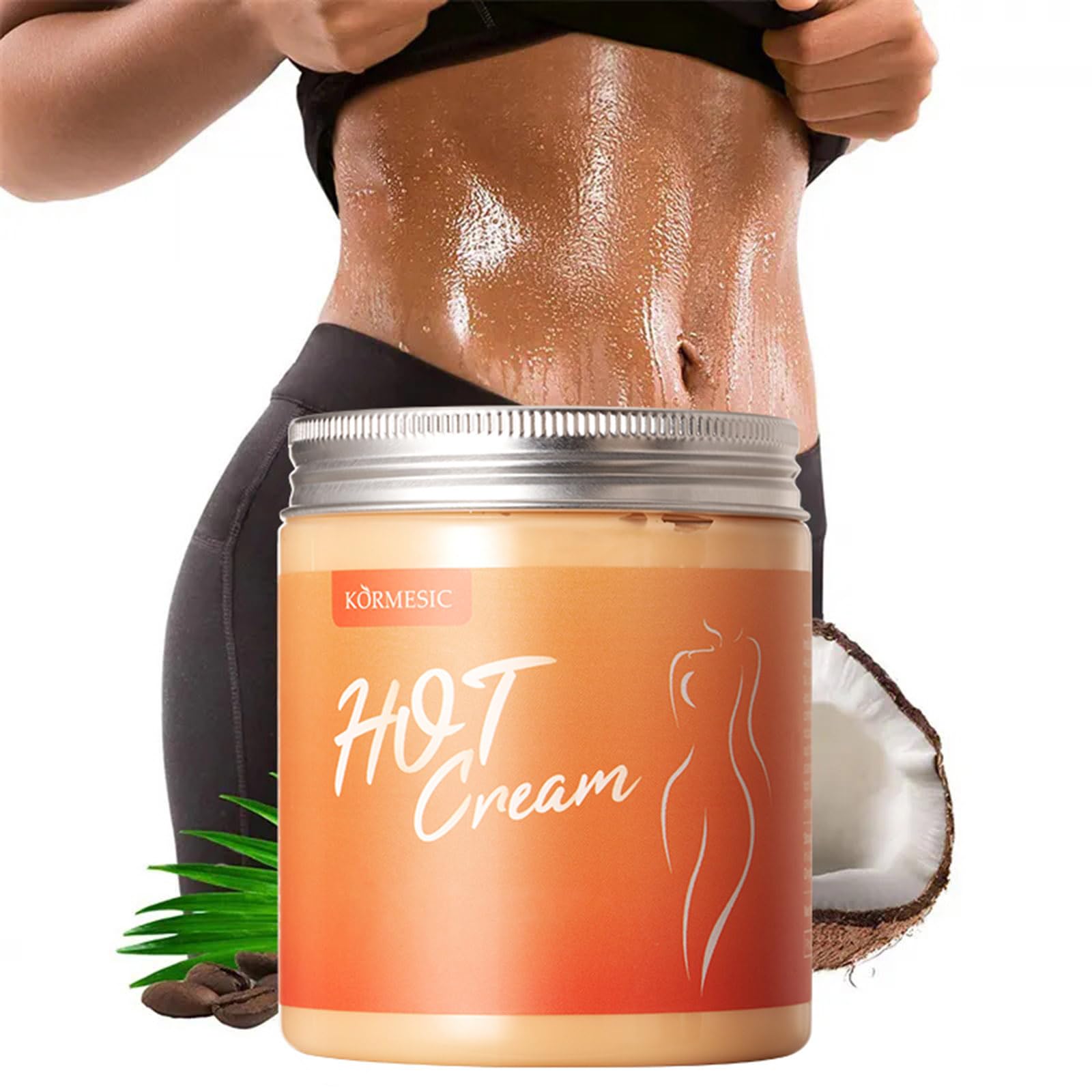 Natural Ginger Hot Cream for Weight Loss & Cellulite Reduction - Anti-Cellulite Slimming Cream with Fat Burning & Hydrating Formula - Firming Belly Cream for Stomach, Thighs & Butt - Unisex Body Lotion for Home Spa & Post-Workout Recovery
