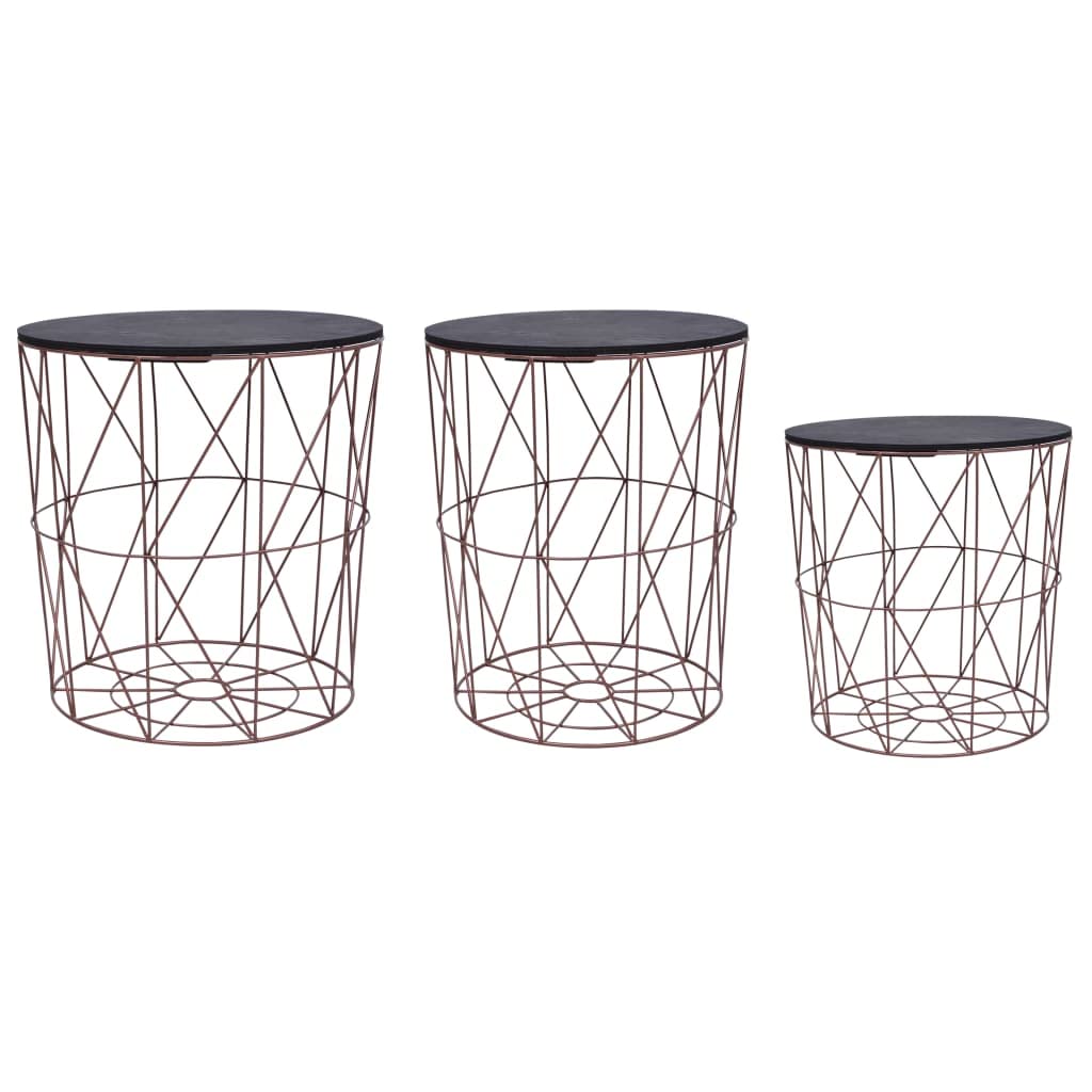 3-Piece Copper Coffee Table Set - Modern Living Room Furniture for Home Decor & Entertaining | Perfect for Small Spaces, Apartments & Cozy Gatherings