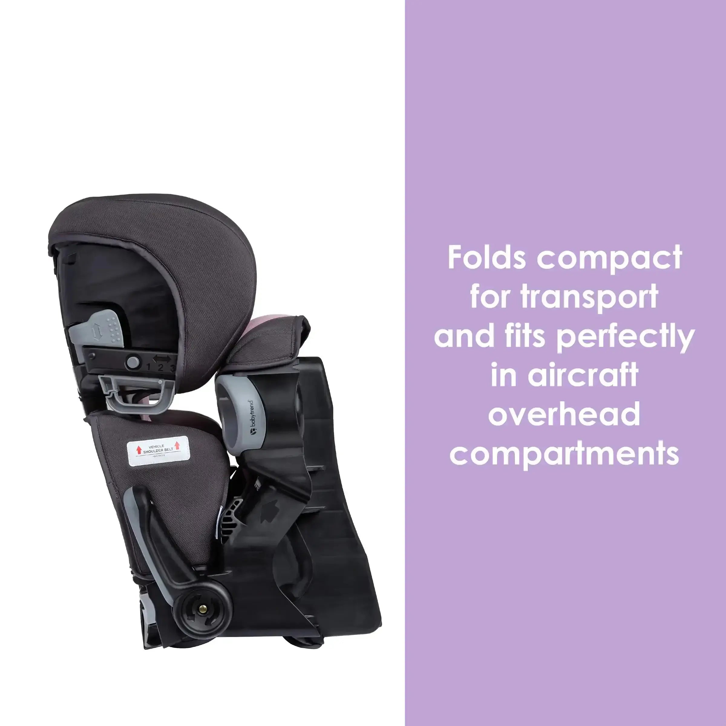 PROtect 2-in-1 Folding Booster Car Seat for Kids - Convertible High Back & Backless Car Seat for Travel & School - Safe & Portable for Toddlers 3-12 Years Old