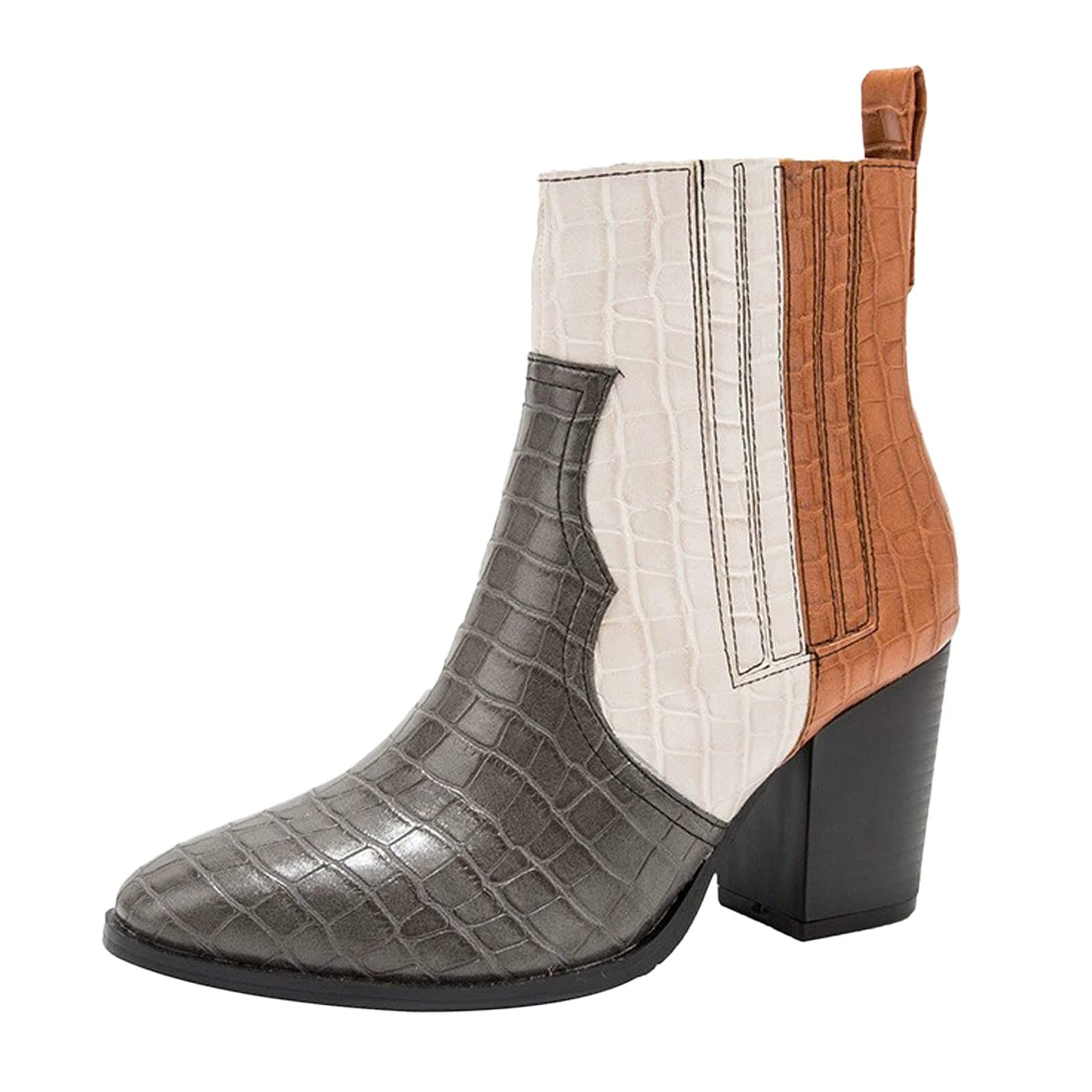 Premium Women's Cowboy Boots with Orthopedic Arch Support - Comfortable Leather Ankle Booties with Side Zip & Wedge Heel | Perfect for Western Fashion, Country Dancing & Everyday Wear