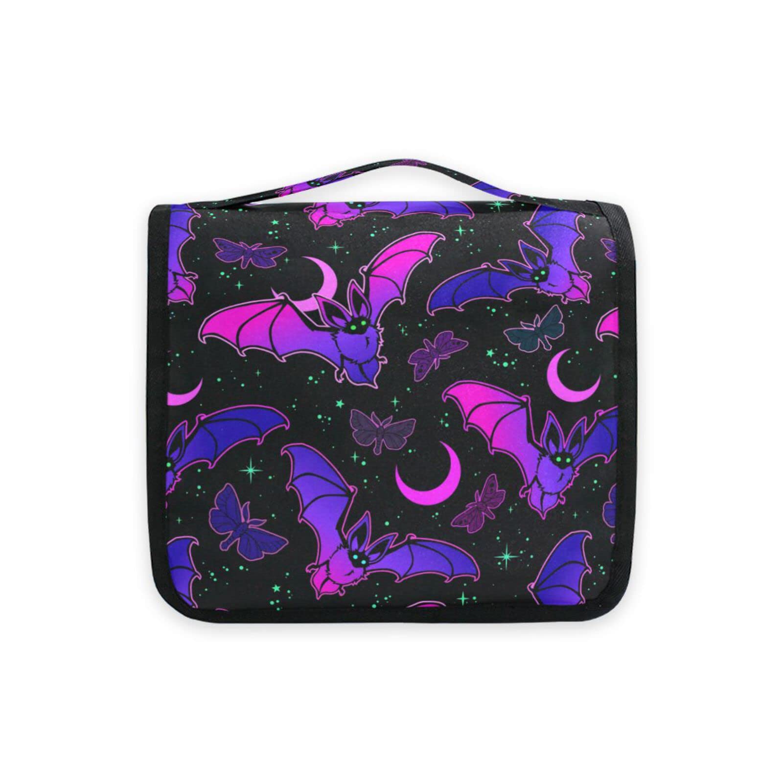 Gothic Purple Hanging Toiletry Bag - Travel Makeup Organizer with Hook for Cosmetics, Toiletries & Bath Essentials | Perfect for Camping, Gym, Business Trips & Vacation