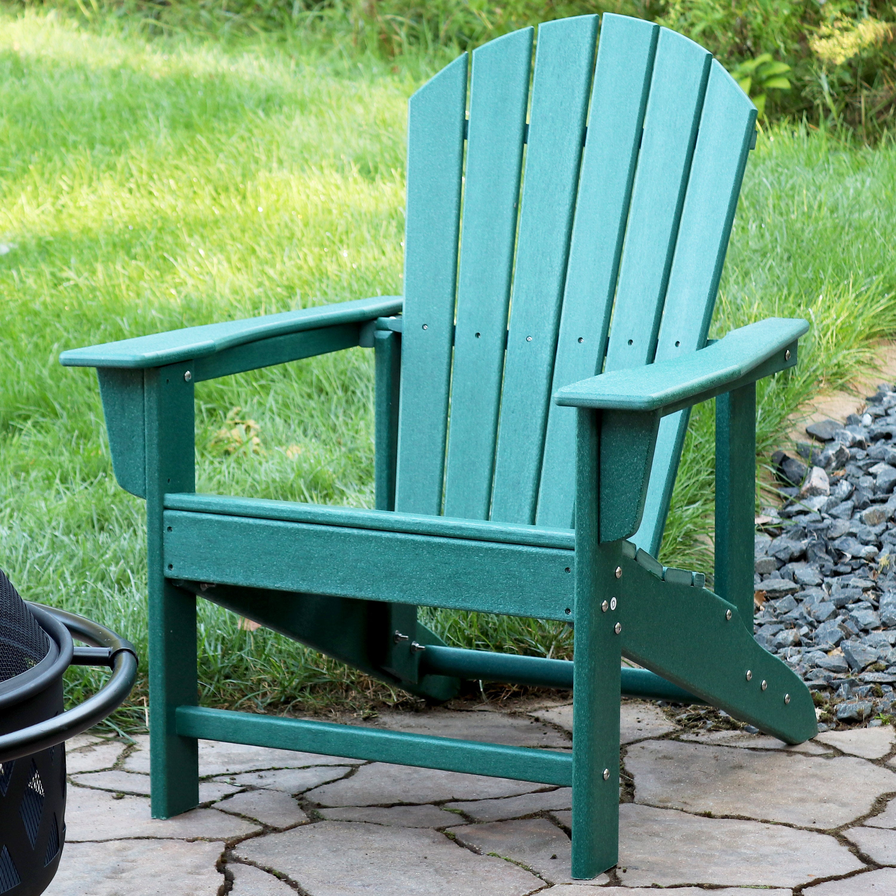 All-Weather Adirondack Chair by Sunnydaze - Heavy Duty 300 lb Capacity, 38.25