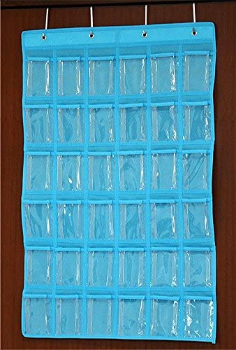 36-Pocket Hanging Classroom Organizer - Blue Cell Phone & Stationery Holder for Teachers & Students | Perfect for Classrooms, Dorms & Home Organization