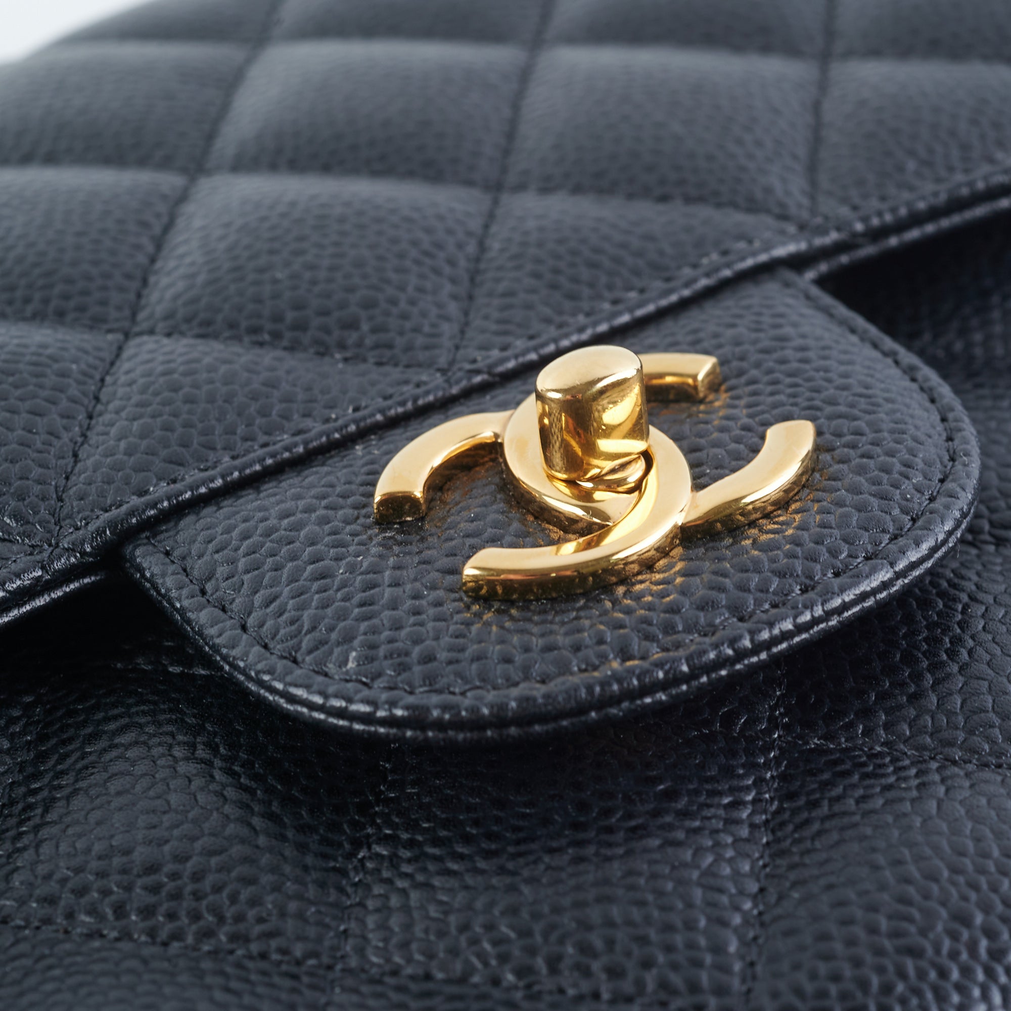 Chanel Quilted Caviar Leather Double Flap Jumbo Bag in Black | Luxury Designer Handbag for Women | Perfect for Evening Events, Work & Special Occasions