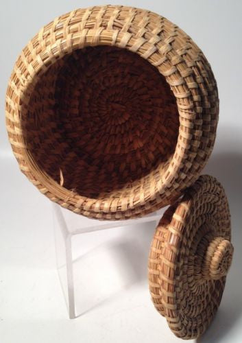Handwoven Antique Indian Baskets - Traditional Home Decor & Storage for Boho, Farmhouse, or Rustic Interiors