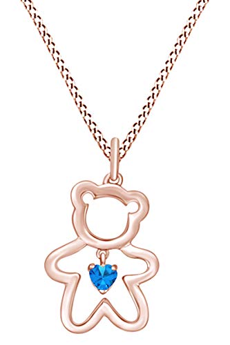 rose-gold-plated-silver : Blue Topaz