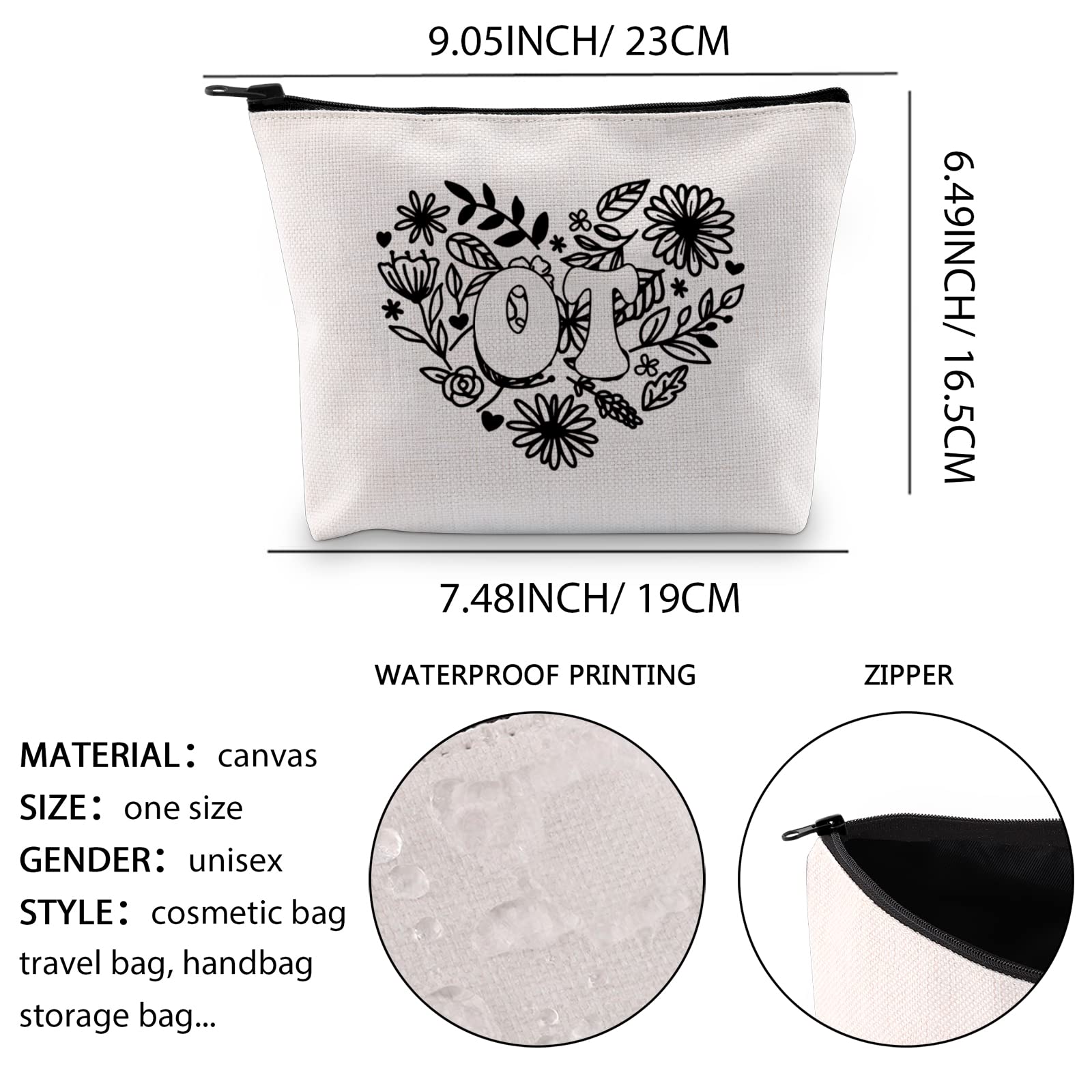 XYANFA OT Makeup Bag - Perfect Graduation Gift for Occupational Therapists - Waterproof Cosmetic Pouch for OT Students & Professionals - Ideal for Work, Travel & Daily Organization