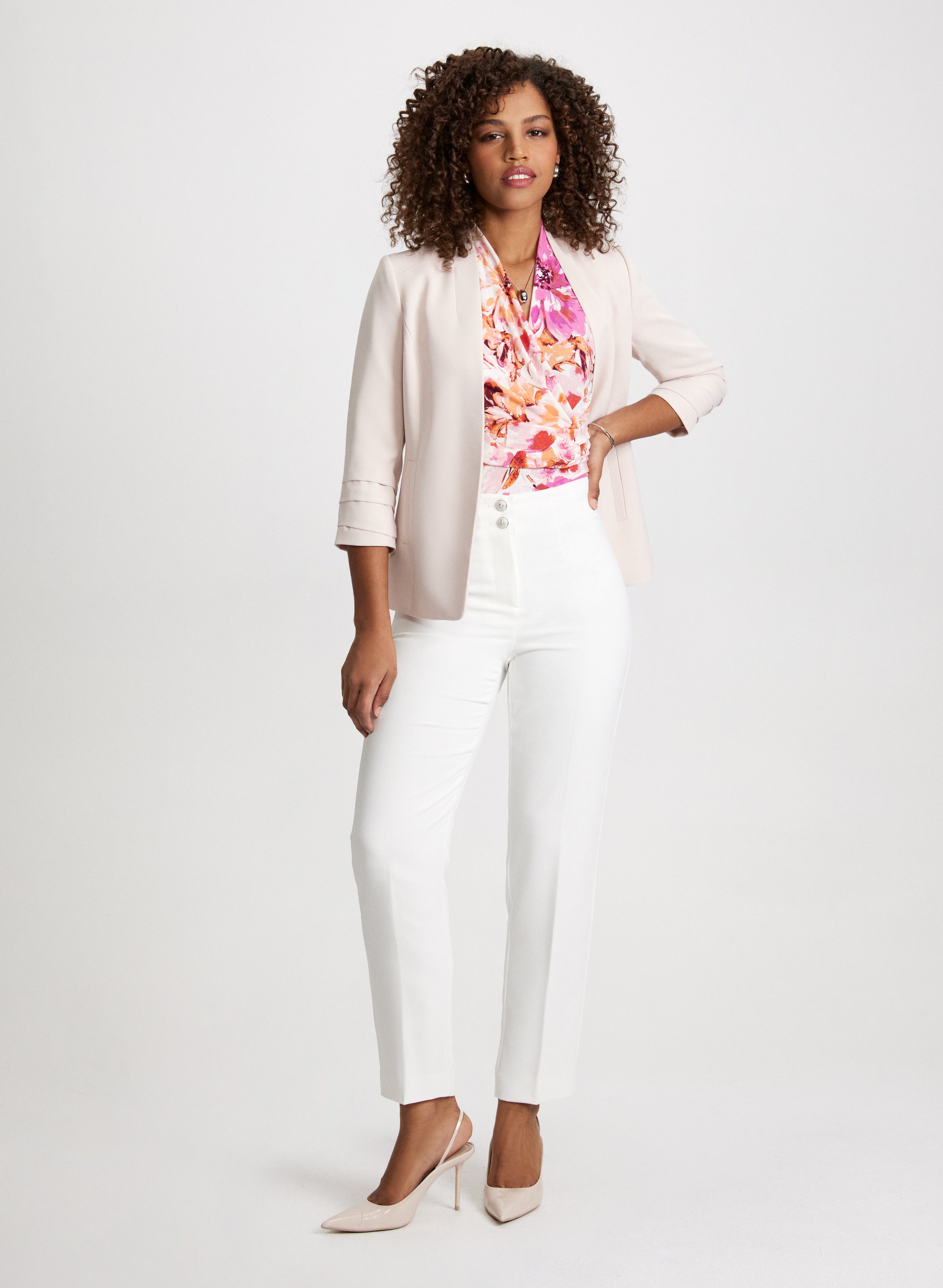 Floral Criss Cross Neckline Top for Women - Elegant Summer Blouse for Casual Outings, Dates & Beach Wear