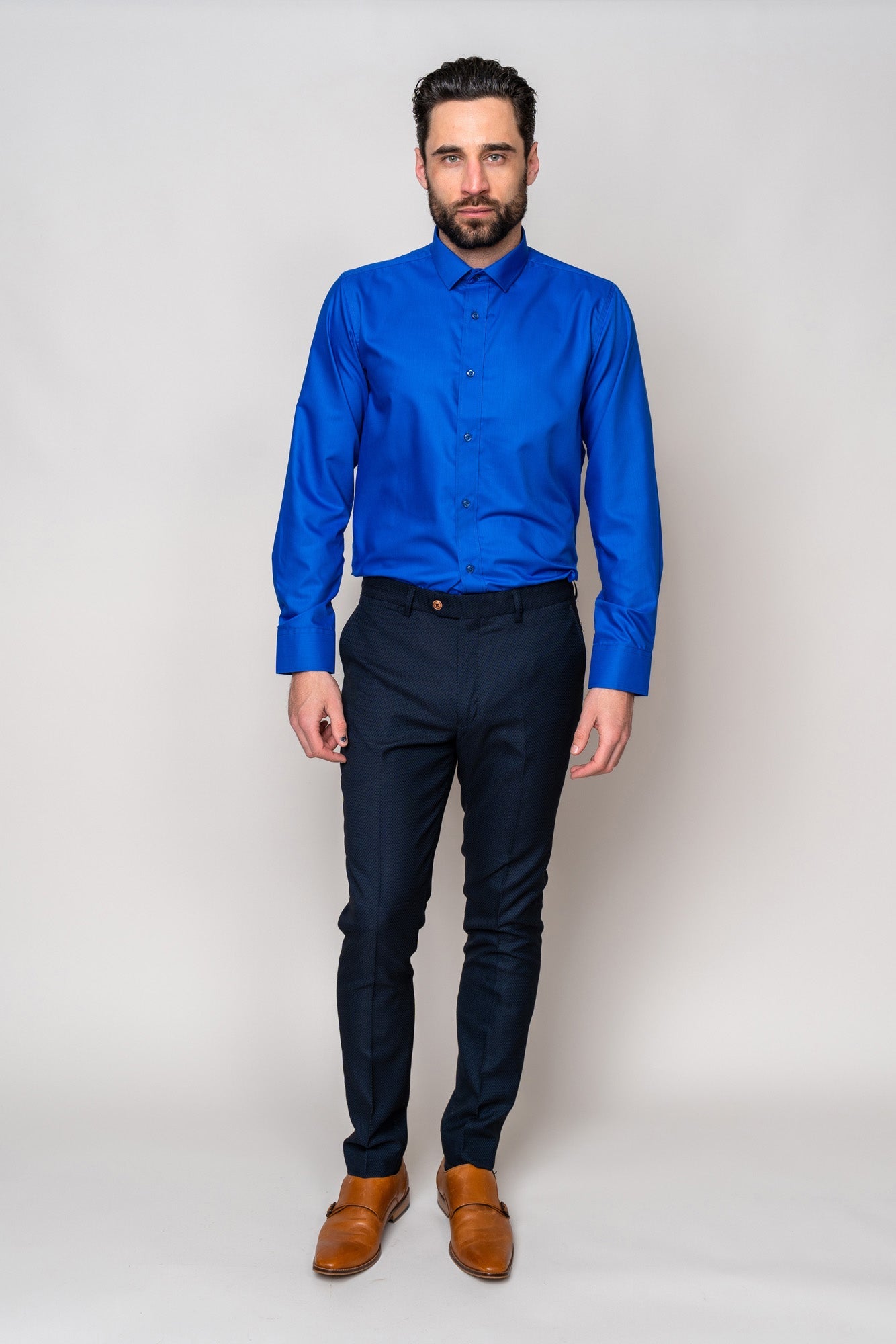 CARTER Royal Long Sleeve Shirt for Men - Premium Cotton Dress Shirt with Button Down Collar - Formal & Business Attire - Perfect for Office, Weddings and Special Occasions