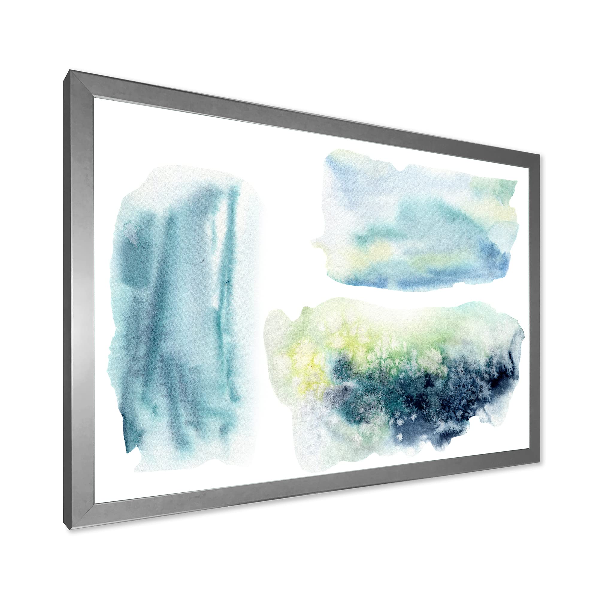 Abstract Underwater Clouds Modern Framed Wall Art - Contemporary Ocean Themed Home Decor for Living Room, Bedroom & Office