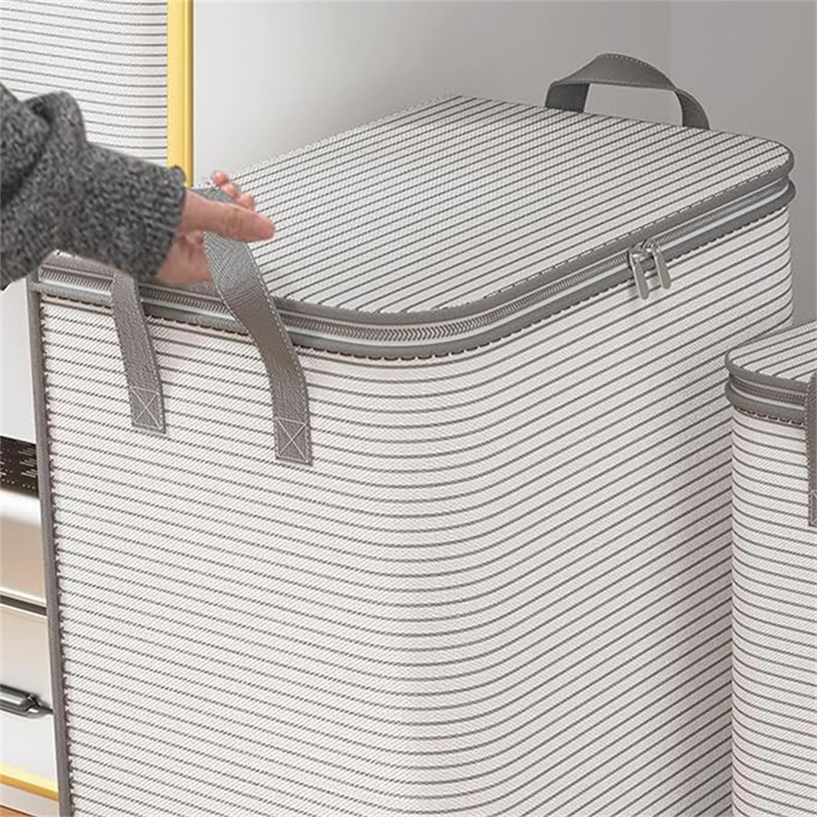 Extra Large Foldable Storage Bins - Heavy Duty Closet Organizers with Reinforced Handles & Lids for Space Saving - Ideal for Clothes & Home Organization