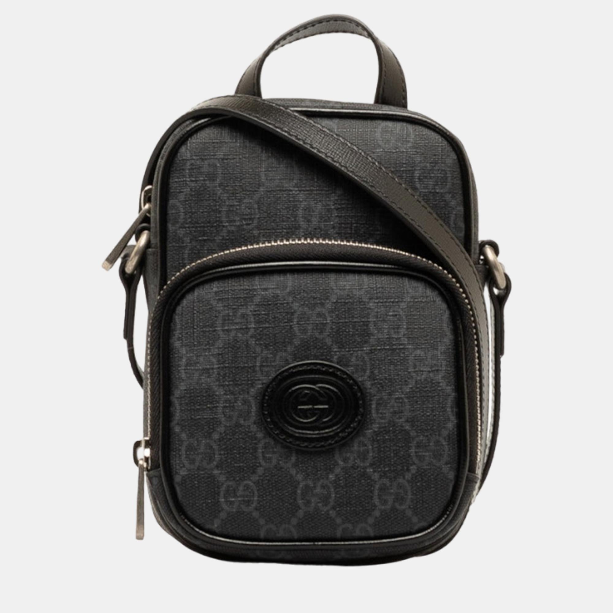Gucci GG Supreme Mini Shoulder Bag in Black Canvas - Luxury Crossbody Purse for Women, Perfect for Date Night & Evening Events
